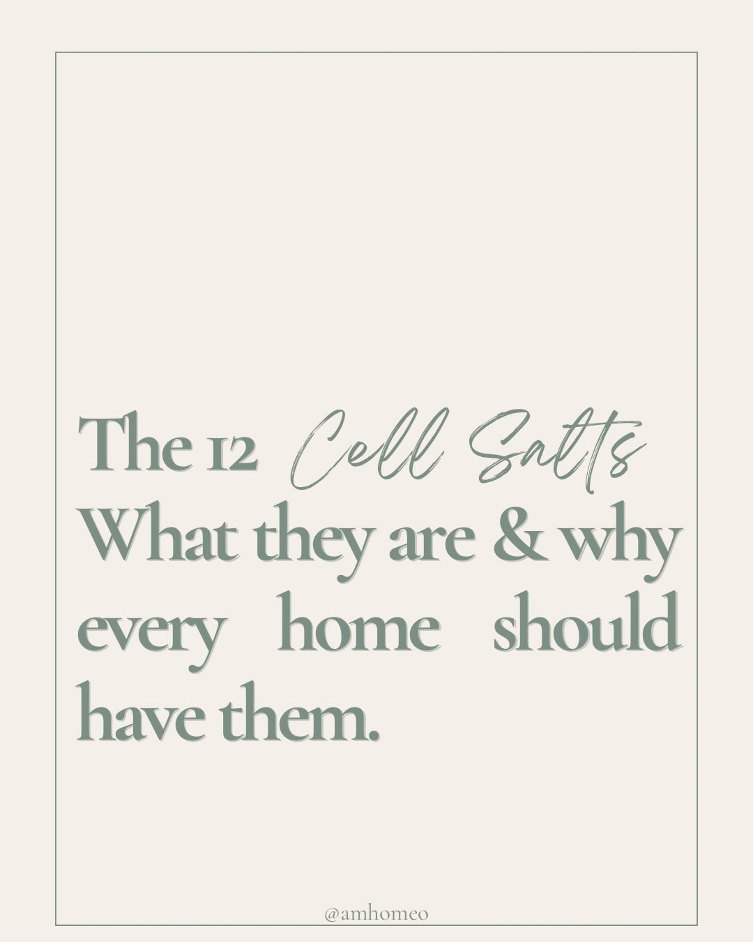 Have you ever heard of cell salts? There are one of my favorite things to have in your holistic heath toolkit! 🤩

The 12 cell salts are the essential minerals your body needs at the cellular level to function optimally. When they&rsquo;re deficient 