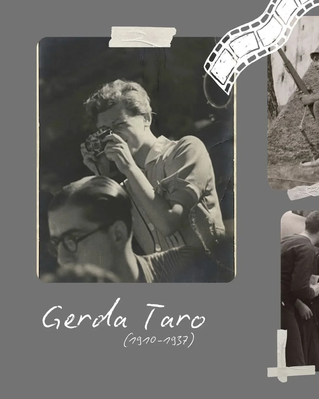 En esta ocasi&oacute;n, tan cerca del 8M, queremos recordaros la figura de una fot&oacute;grafa cuyo nombre se vio invisibilizado durante mucho tiempo por el de un hombre.
.
Gerda Taro fue mucho m&aacute;s que la mitad de Robert Capa y por eso querem