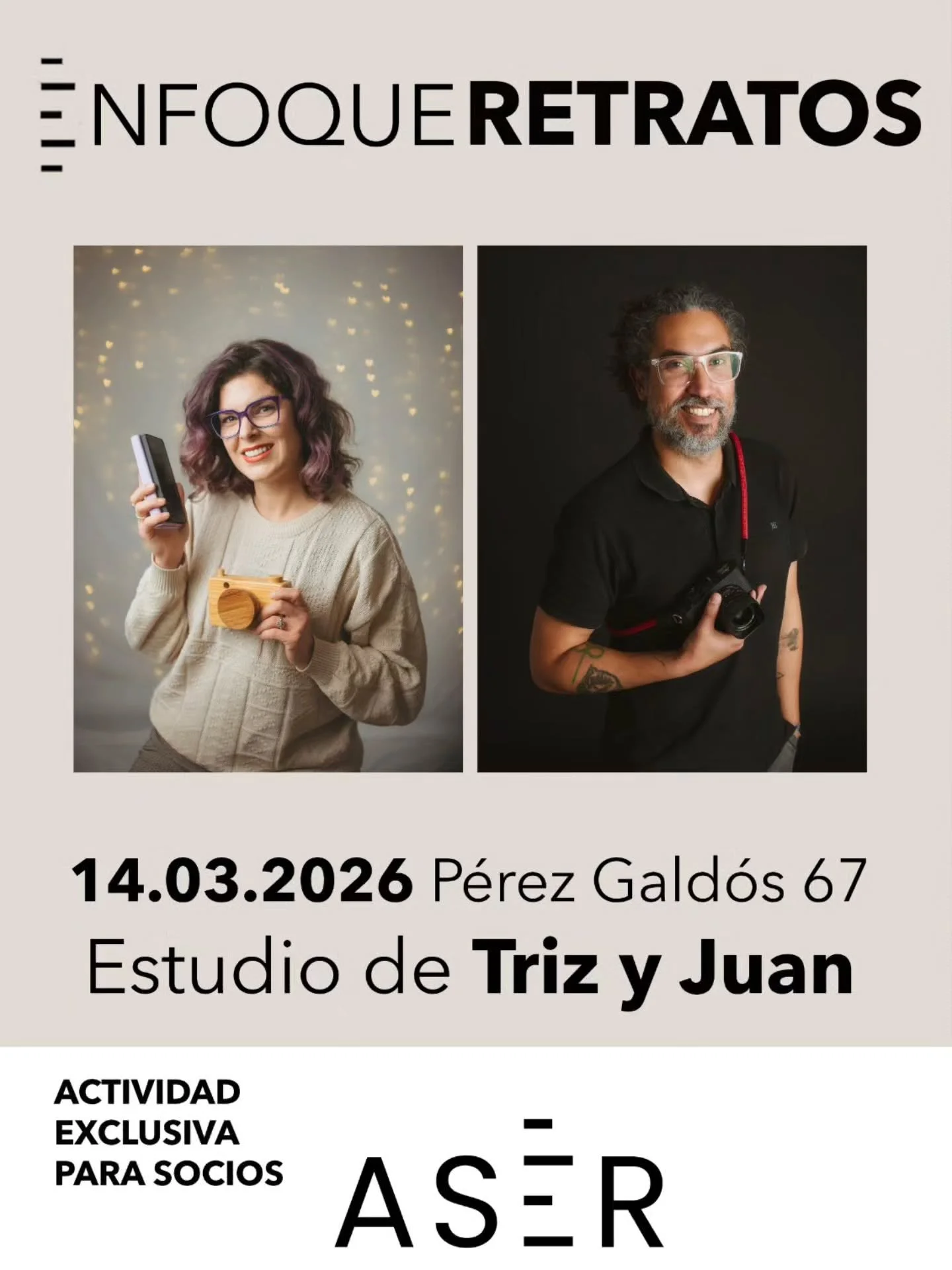 &iexcl;A sacar el mejor retrato! 📸✨

En la Asociaci&oacute;n Enfoque Rioja (ASER) seguimos creando momentos &uacute;nicos. Esta vez, nos reunimos en el estudio @estudio_fotografico_trizyjuan para una jornada dedicada a un proyecto que nos apasiona: 
