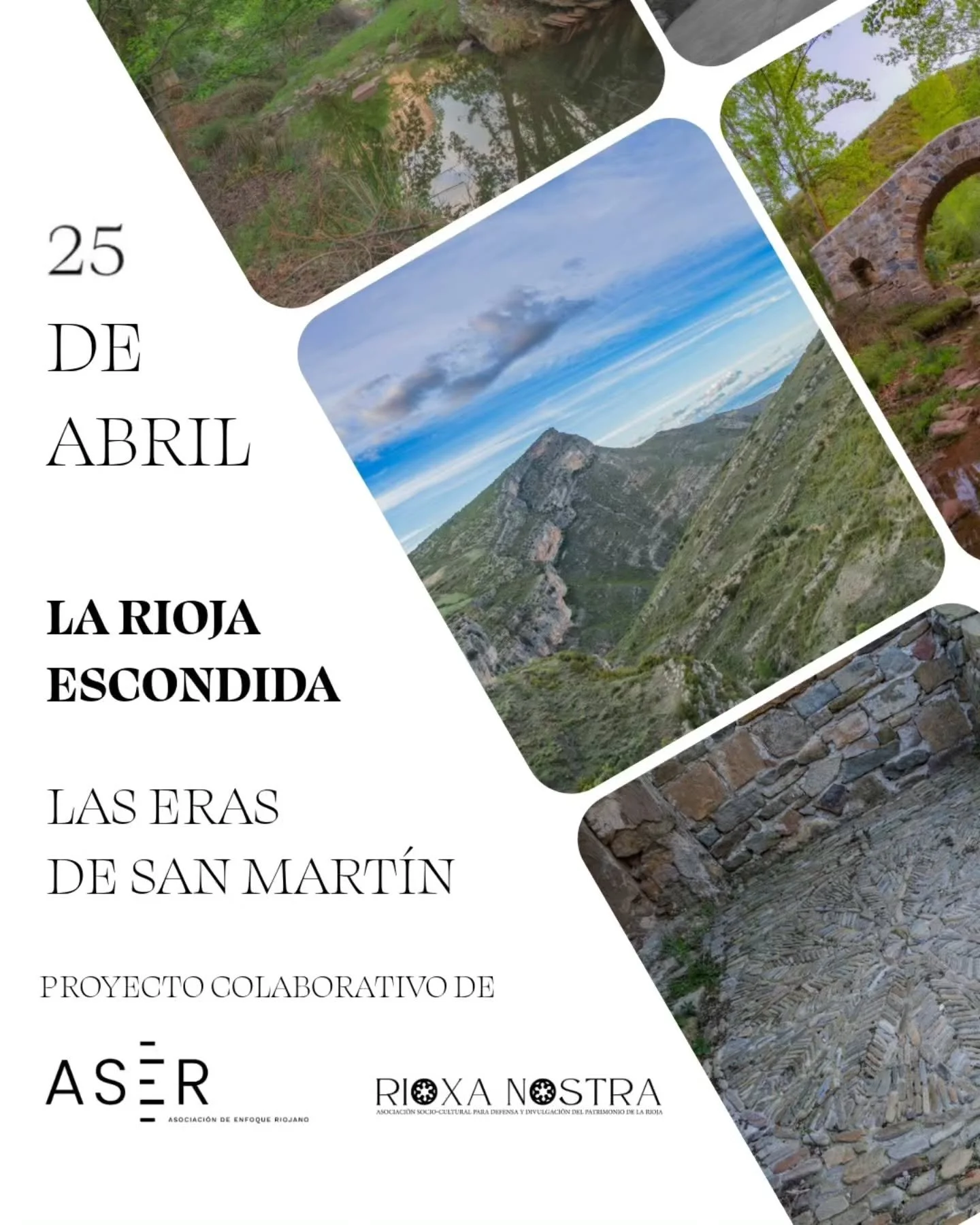 📸 LA RIOJA ESCONDIDA: Las Eras de San Mart&iacute;n

&iexcl;Nueva cita con nuestro patrimonio! El pr&oacute;ximo 25 de abril nos adentramos en un rinc&oacute;n &uacute;nico de nuestra tierra dentro del proyecto colaborativo entre ASER (Asociaci&oacu