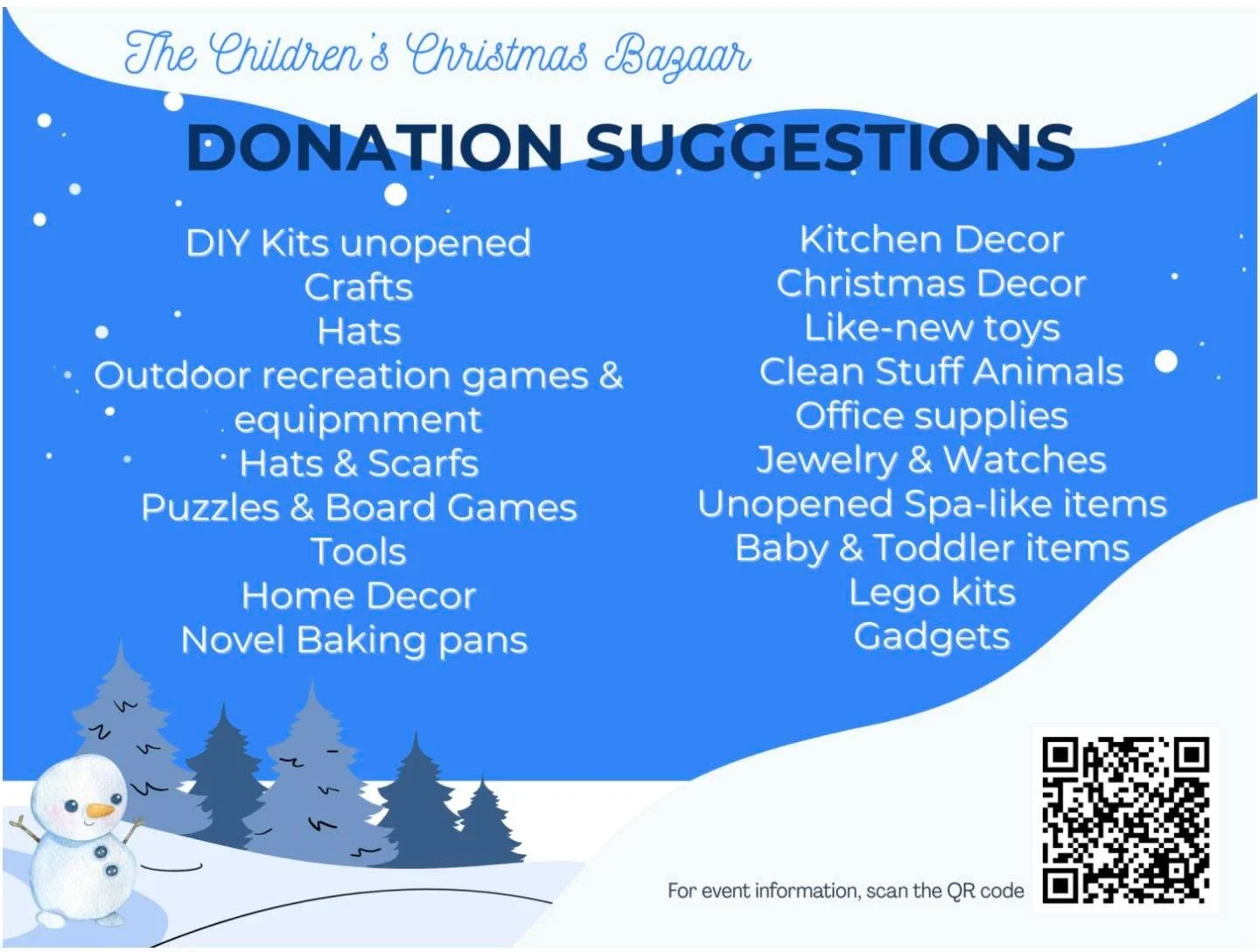 Los Alamos Trinity on the Hill's annual Children's Christmas Bazaar will take place on December 13. Children from Kindergarten-6th grade can do their own holiday shopping for gently loved items donated by the community. Volunteers help kids shop and 