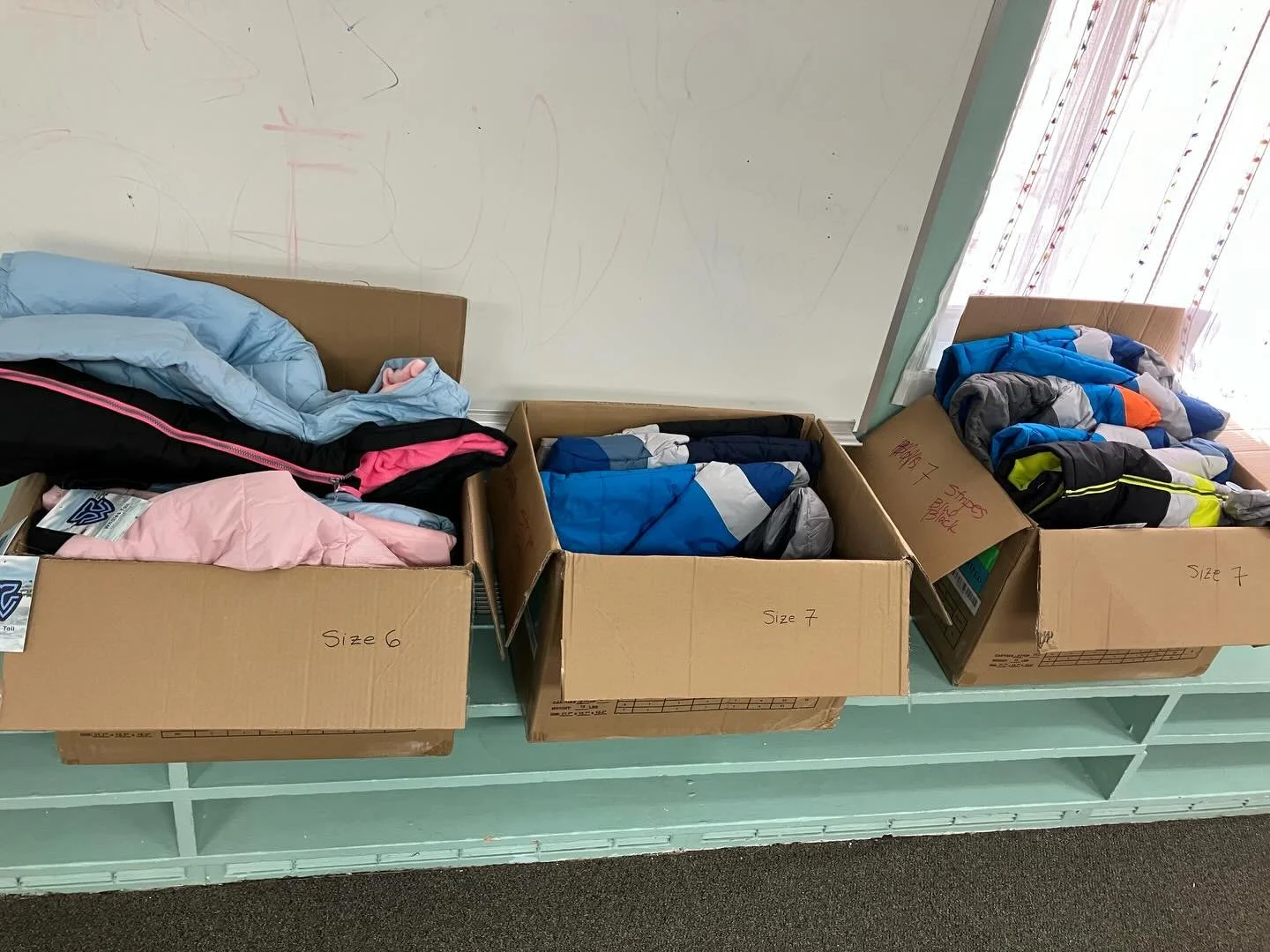 Update with the coats that are remaining:
We have kids&rsquo; size 6 and 7, brand new jackets from the Knights of Columbus remaining today.
Pick up today until 1, or Friday from 9-1 (email jen@lafsn.org to coordinate a different time).