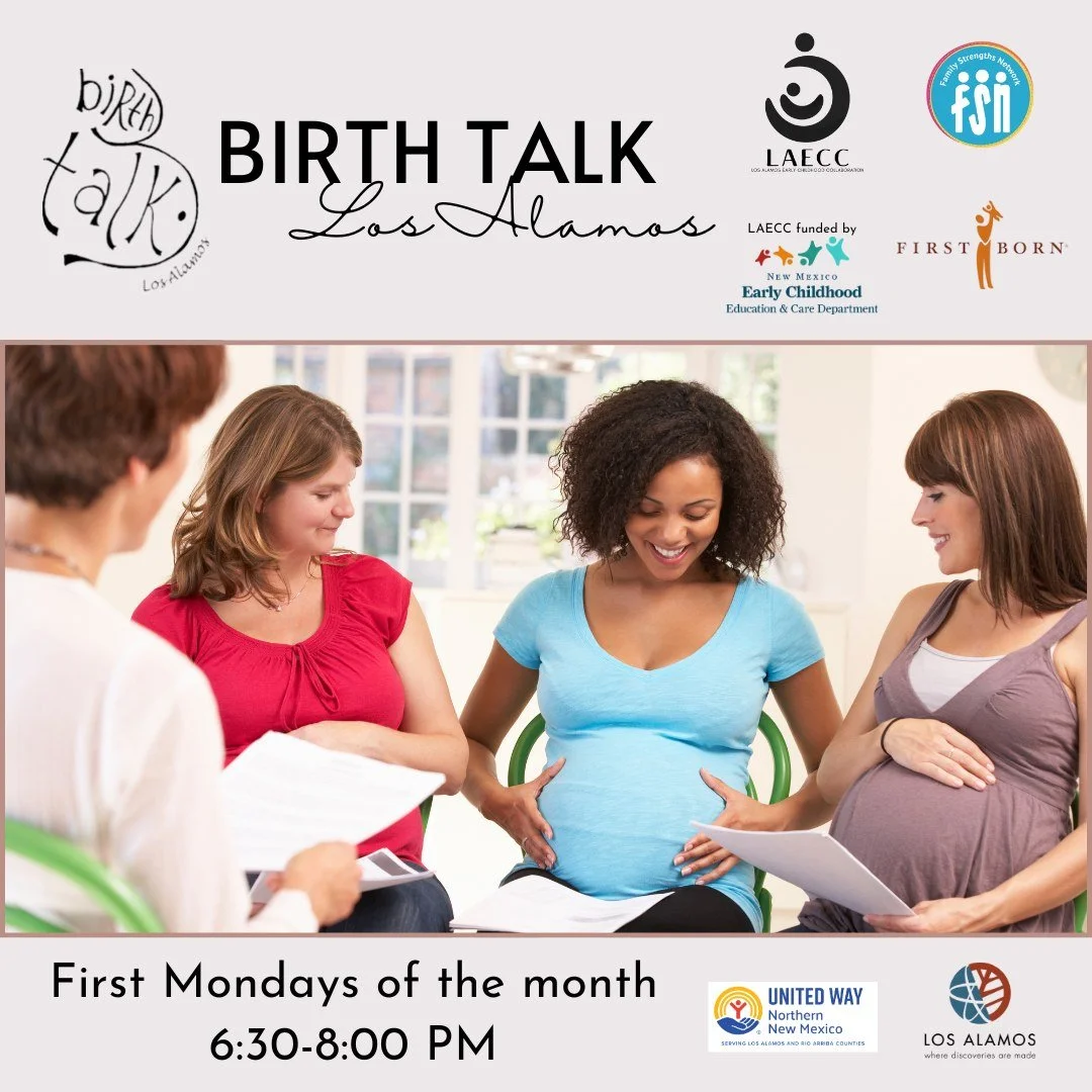 Recently, our Birth Talk support group welcomed @firstbornlosalamos as co-facilitator/co-sponsor.
Co-facilitator Kate is also a home visitor with FBPLA, so now families associated with their programs can attend to meet their visiting hours. FBPLA wil