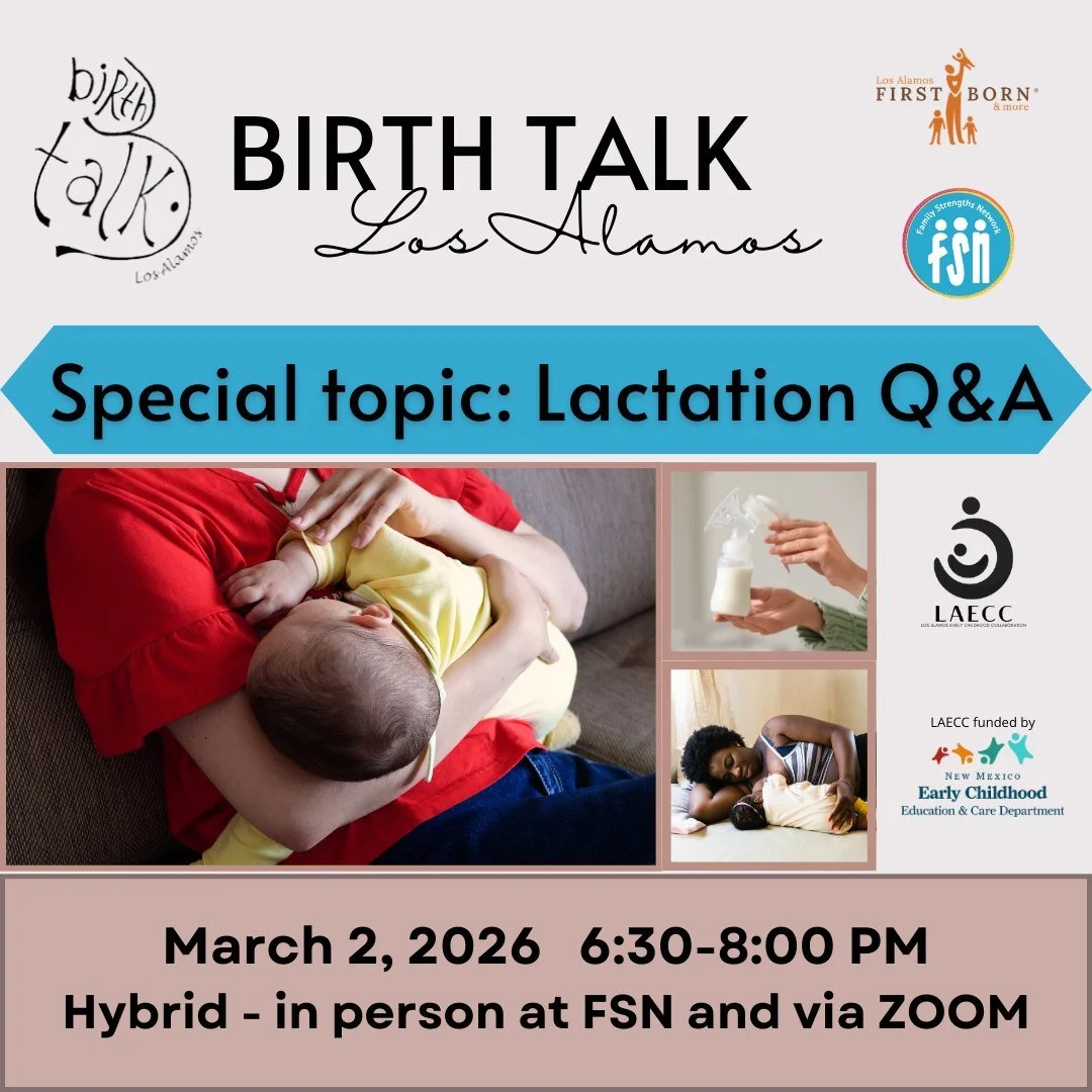 March's Birth Talk is a special topic!

On March 2, we will be discussing lactation. For the first half hour, please join us and Gretchen Poulson, CLC and Susan Williams, CLC for a Q&amp;A session on initiating breastfeeding or chestfeeding, tips and