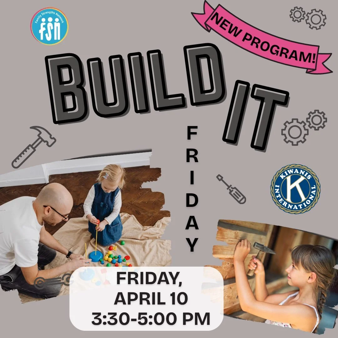 Join us tomorrow for our very first "Build It Friday!" 
A brand new program to bring in families after school, every two Fridays of the month to accommodate the lab's A/B schedule (Only April 10 this month due to spring break).
At our inaug