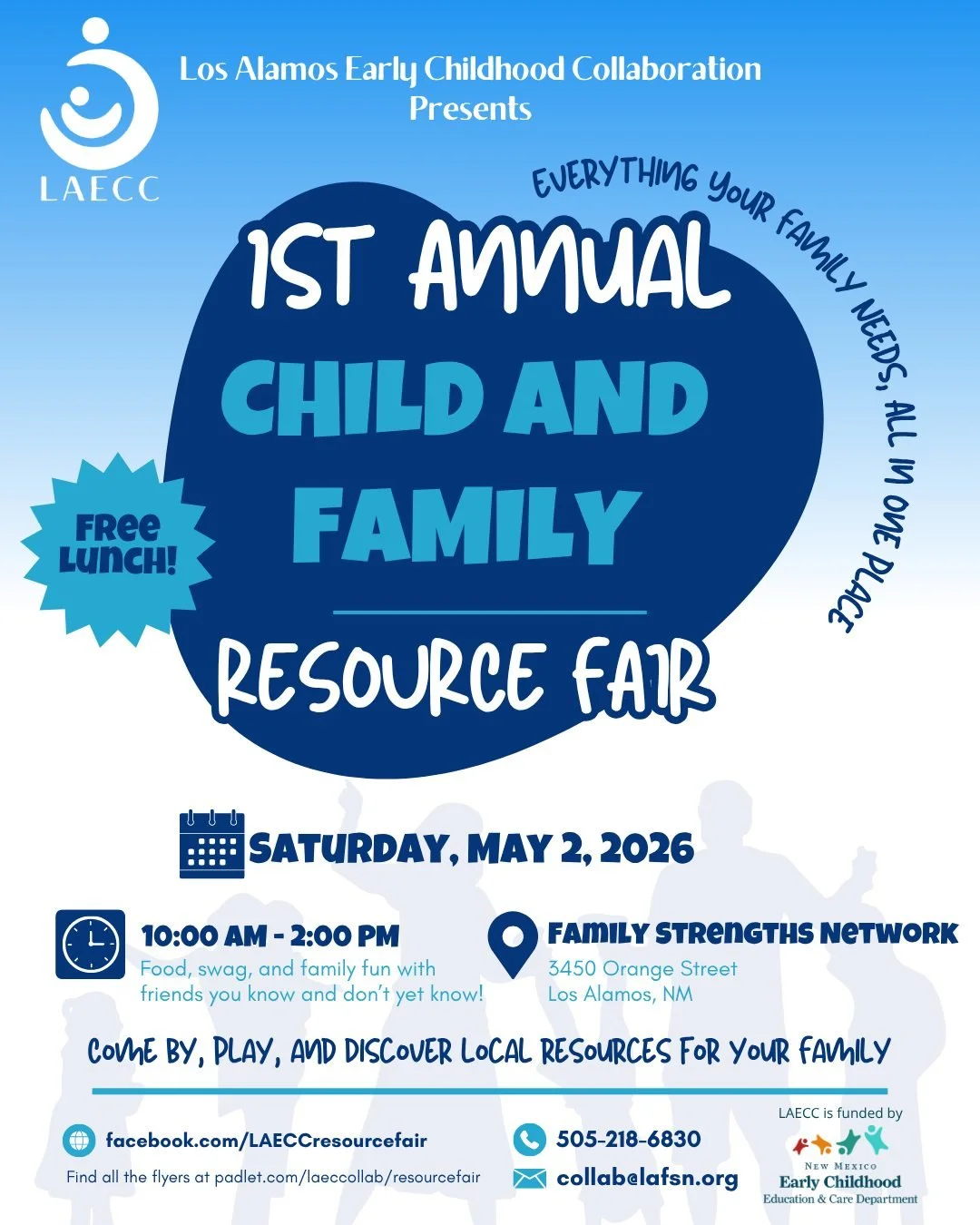The 1st Annual Child &amp; Family Resource Fair will take place at Family Strengths Network on Saturday, May 2 from 10AM-2PM.
Come learn about many resources available that help you raise your family in our area! Several family-service organizations 