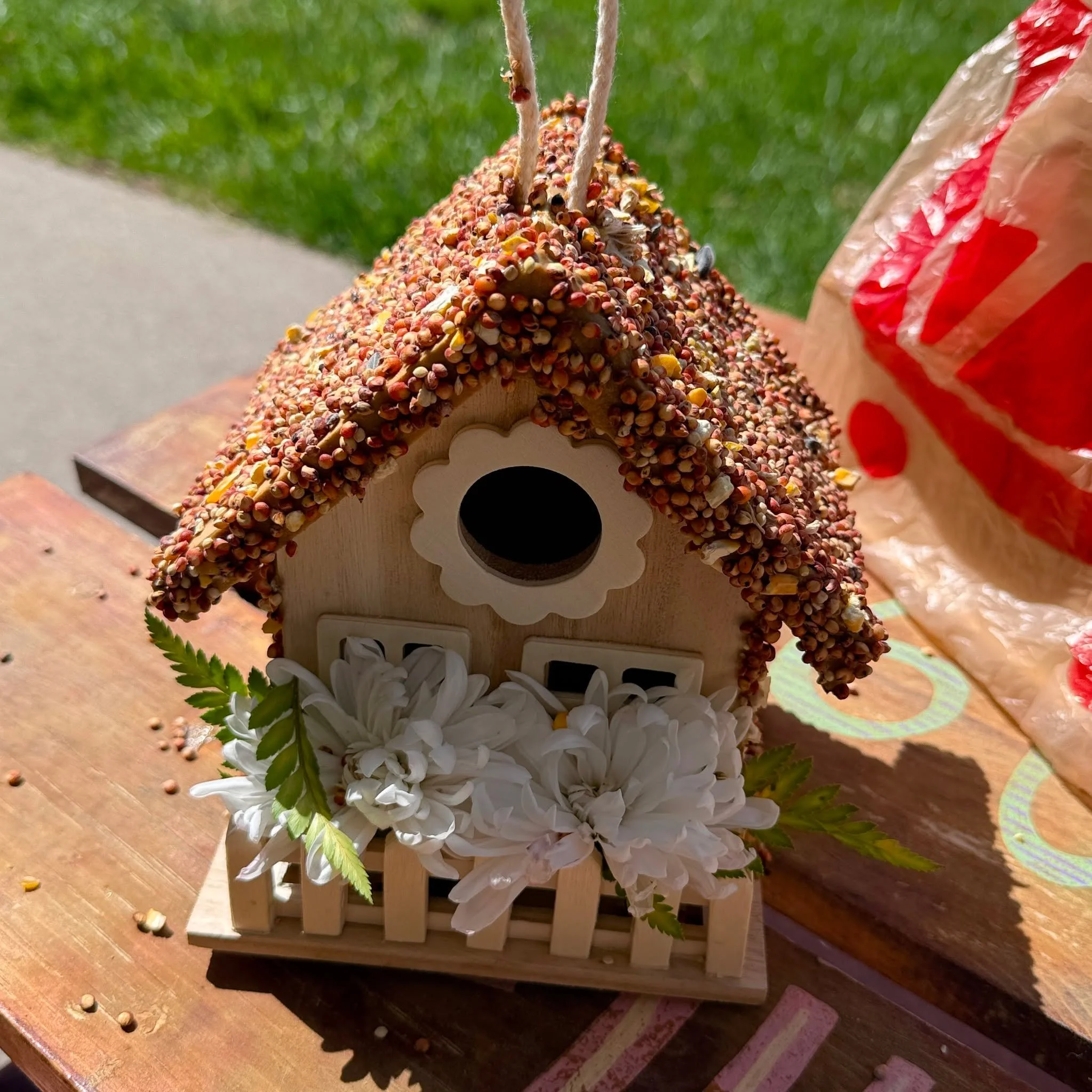 Adorable bird houses made at Toddler Craft today🐦&zwj;⬛
