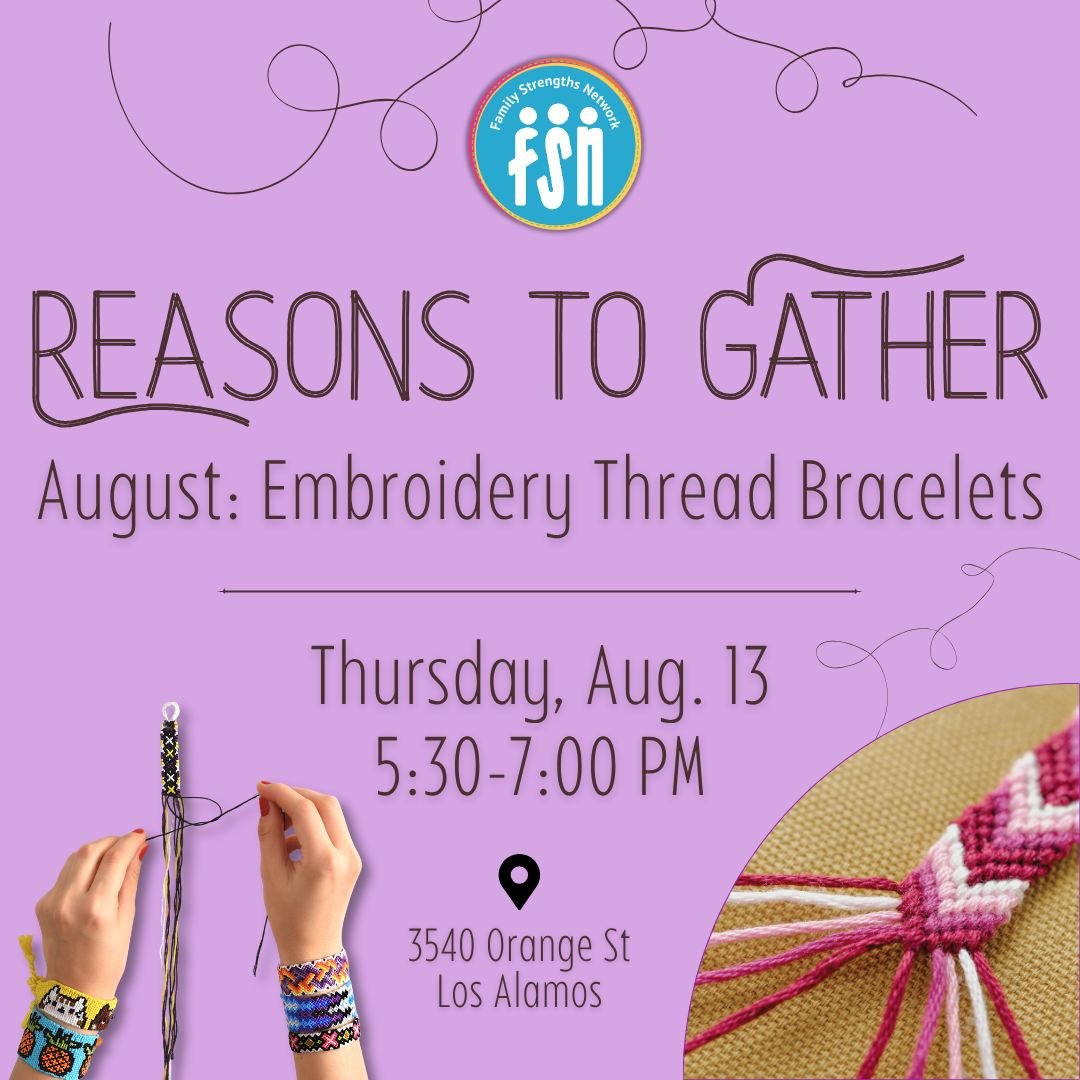 Reasons to Gather returns on August 13. Come experience some childhood/summer camp nostalgia and make embroidery thread friendship bracelets! You know you love these.

Adults only.
Free!

About this program:
Reasons to Gather is an adults-only progra