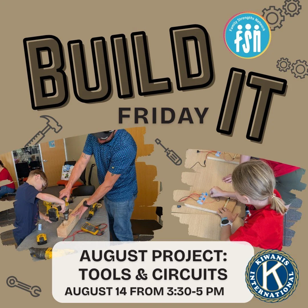 Bring the family and explore tools and circuitry and tomorrow's Build-It Friday! 3:30-5 PM at 3540 Orange St.
Free!