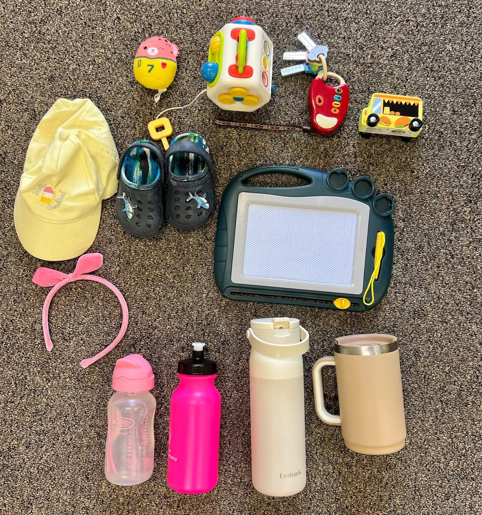 Current lost &amp; found items at the Family Resource Center. Come claim what's yours during our open hours before they are donated!