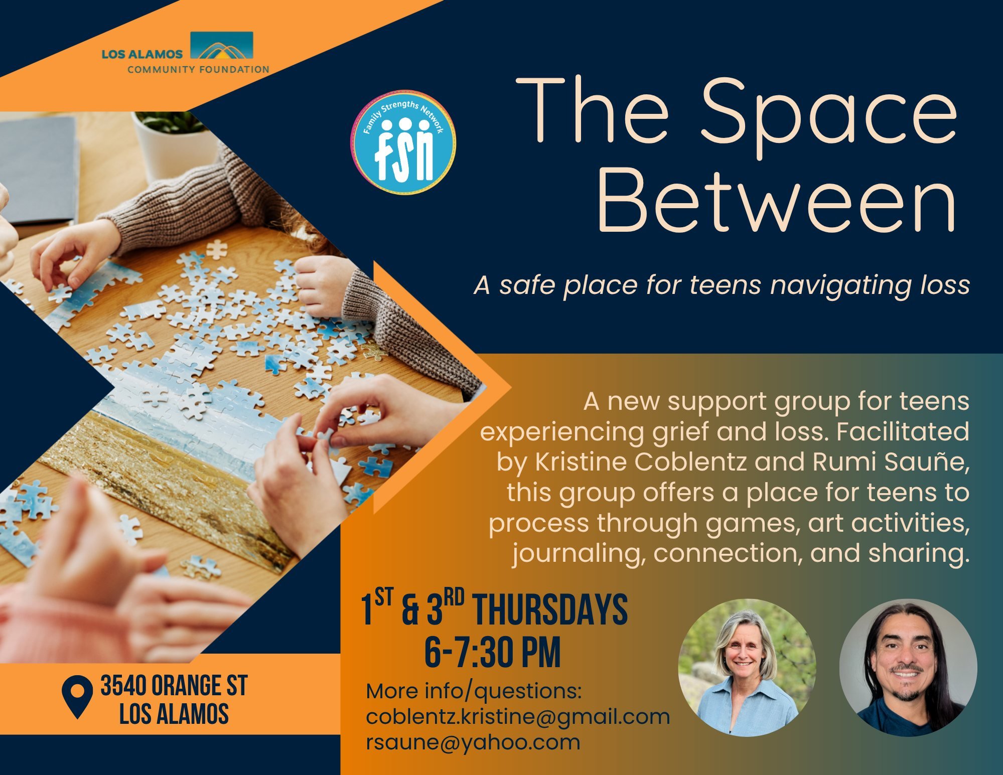 The first meeting for our new teen grief support group is tomorrow, August 20.
Please share with any teens (or their parents/guardians) that could benefit from this.