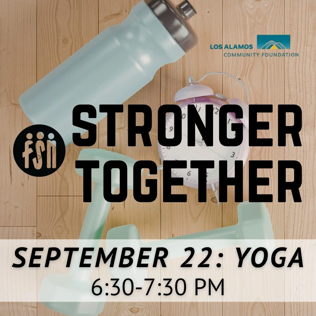 Pay-what-you-can YOGA at Family Strengths Network, Tuesday Sept. 22.
Pay in advance at lafsn.org/store, or drop in and pay any amount!
@ 3540 Orange St., Los Alamos.

https://www.facebook.com/share/1JqssZ8rbm/