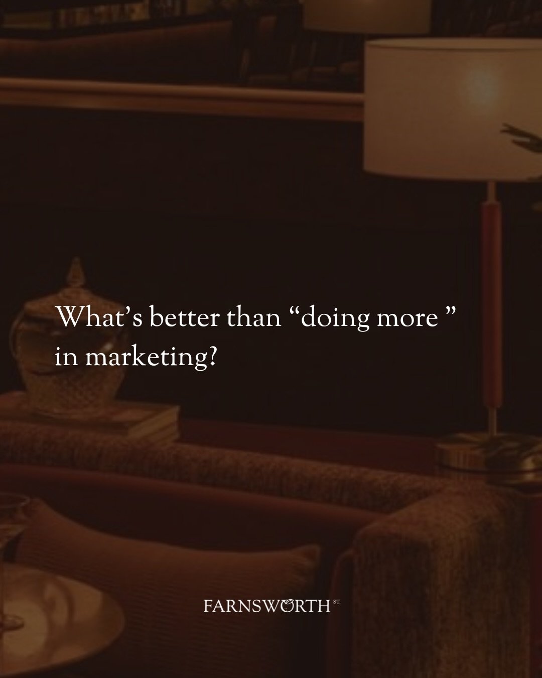 Restraint is something I don&rsquo;t think gets talked about enough in marketing.

So much advice is centered around doing more.
Posting more. Explaining more. Optimizing everything for more.

But restraint in marketing looks a little different.

It&