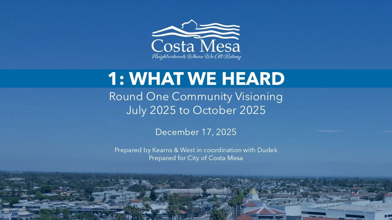 Summary of Round 1 Community Visioning now available!