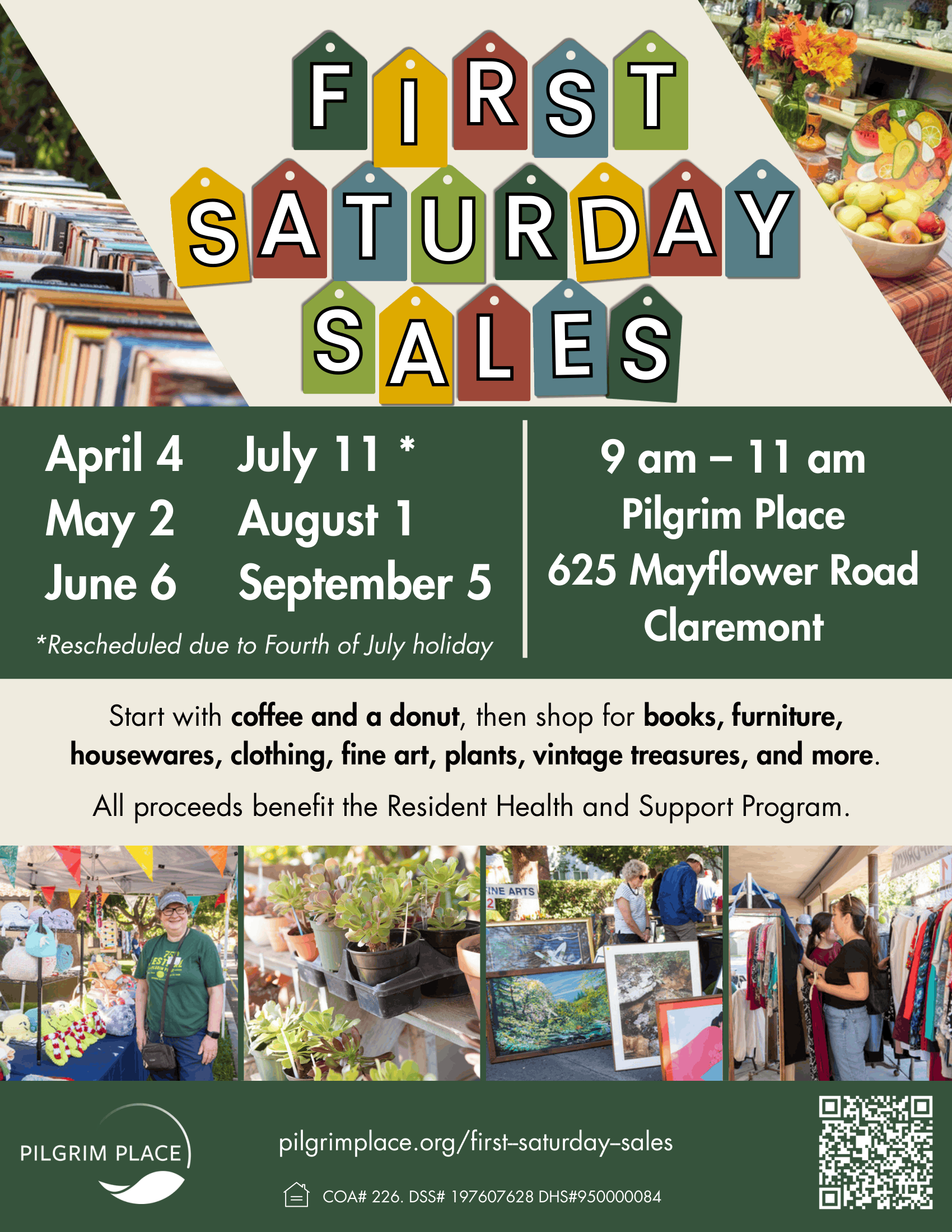 First Saturday Sales Claremont, CA | Pilgrim Place Event Dates ...