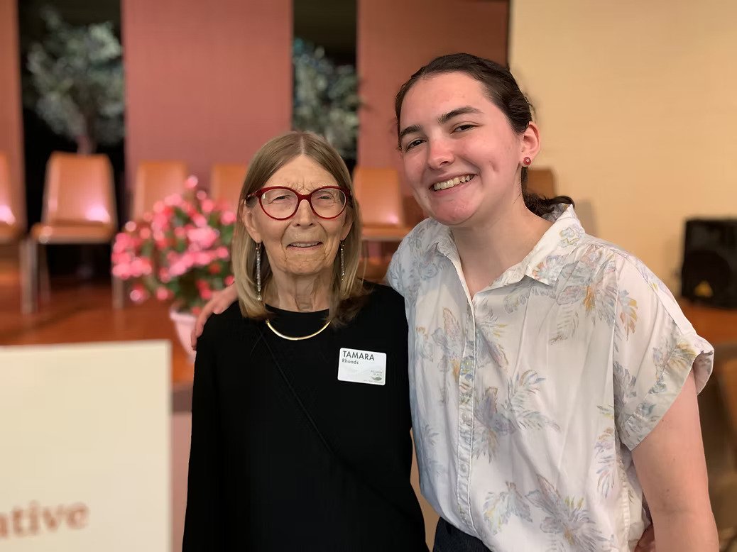 One of the active residents from Pilgrim Place with a college participant of the Napier Initiative
