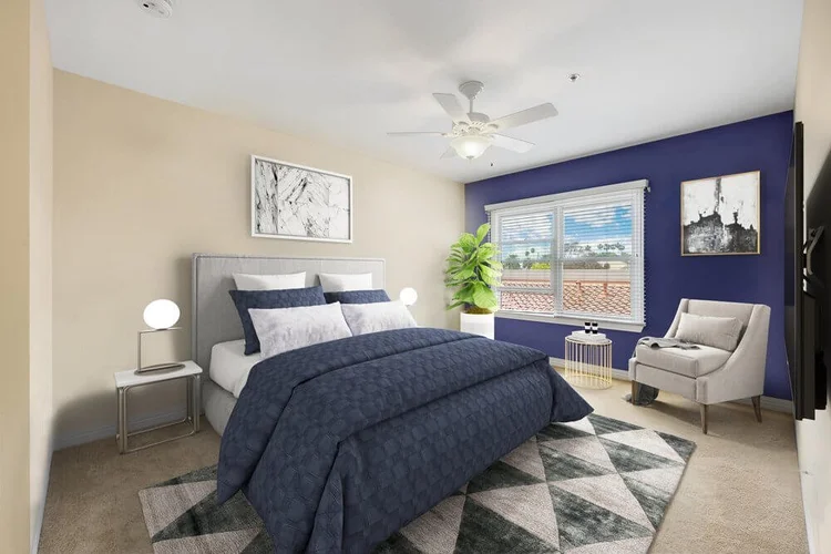 Primary bedroom in Amistad Apartment 201