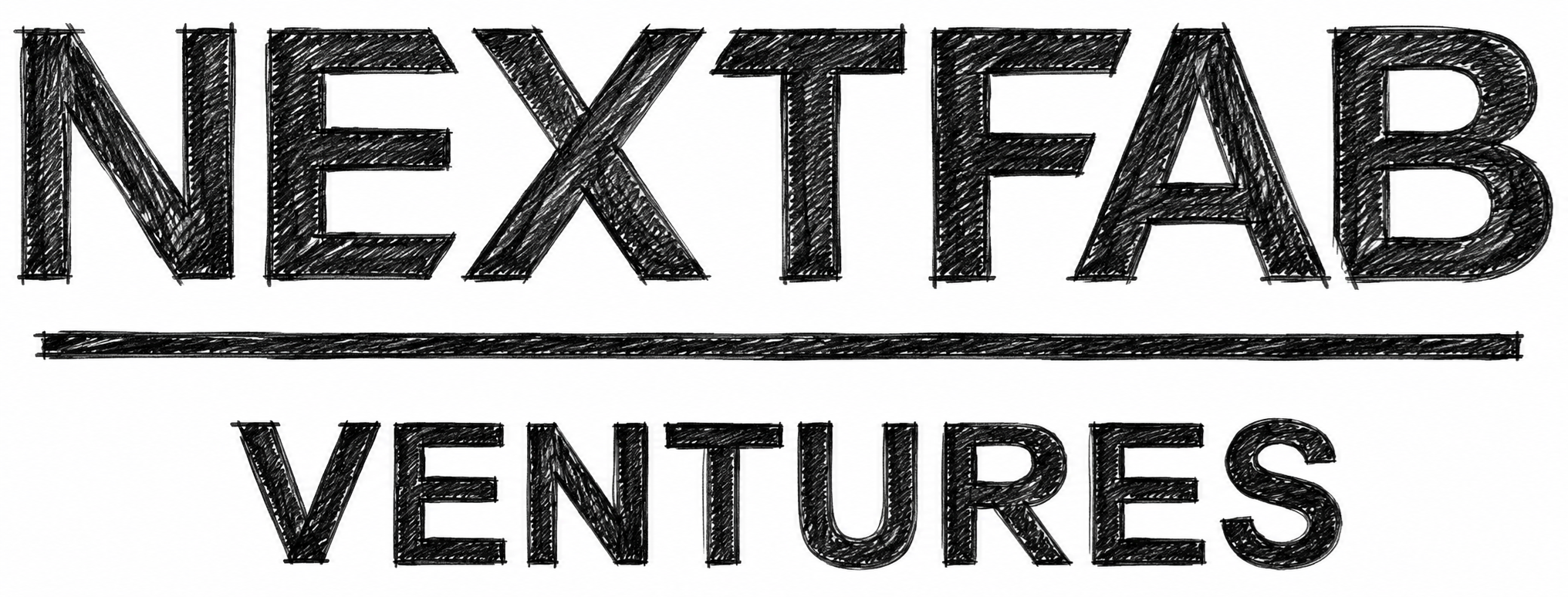 Hand-drawn style logo reads "NEXTFAB VENTURES" with a horizontal line separating the two words.