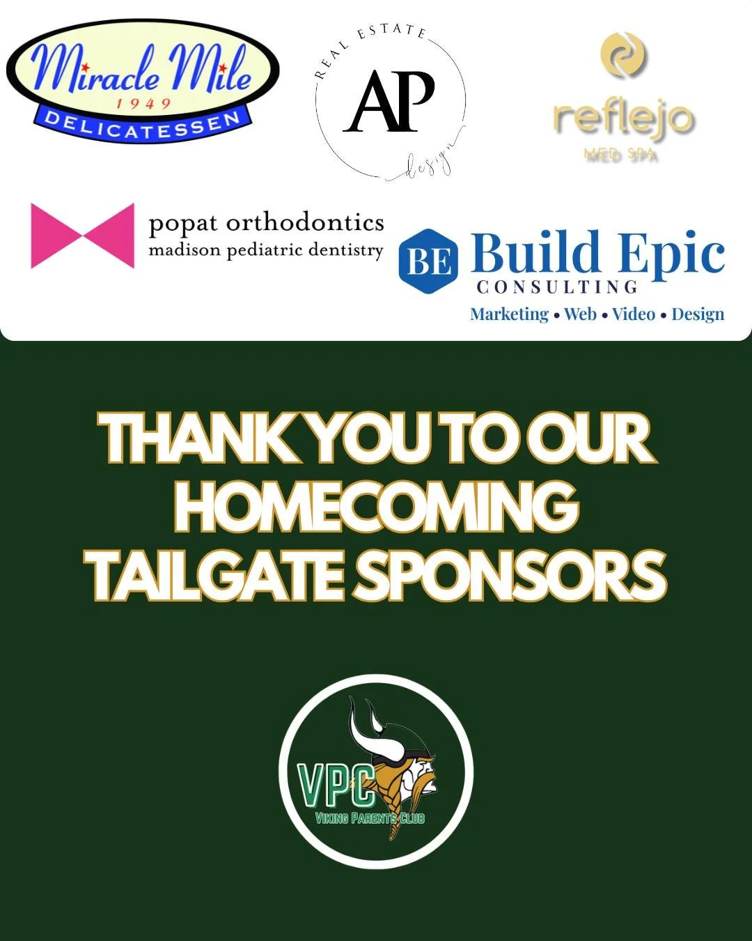 We love our community sponsors! Thank you for your support!
