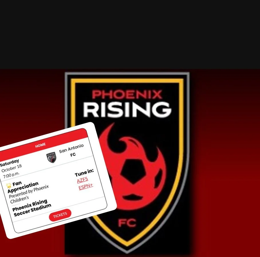 Who wants 4 *FREE* tickets to see the Phoenix Rising on October 18??? Buy your meal tickets for Tailgate online now for your chance to win! Drawing will be held on October 16 - all meals purchased by October 15 will be eligible to win. Go to our bio 