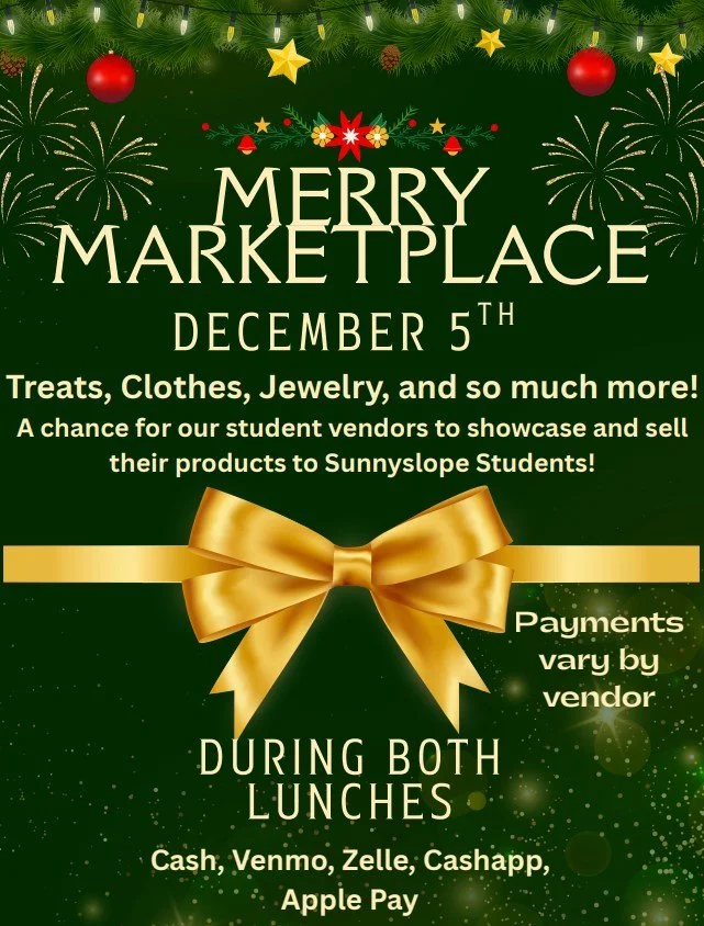 Parents &mdash; this is a quick reminder to send your student to school tomorrow with CASH so they can shop from our amazing student vendors. There will be lots of treats, gifts, and goodies to choose from!