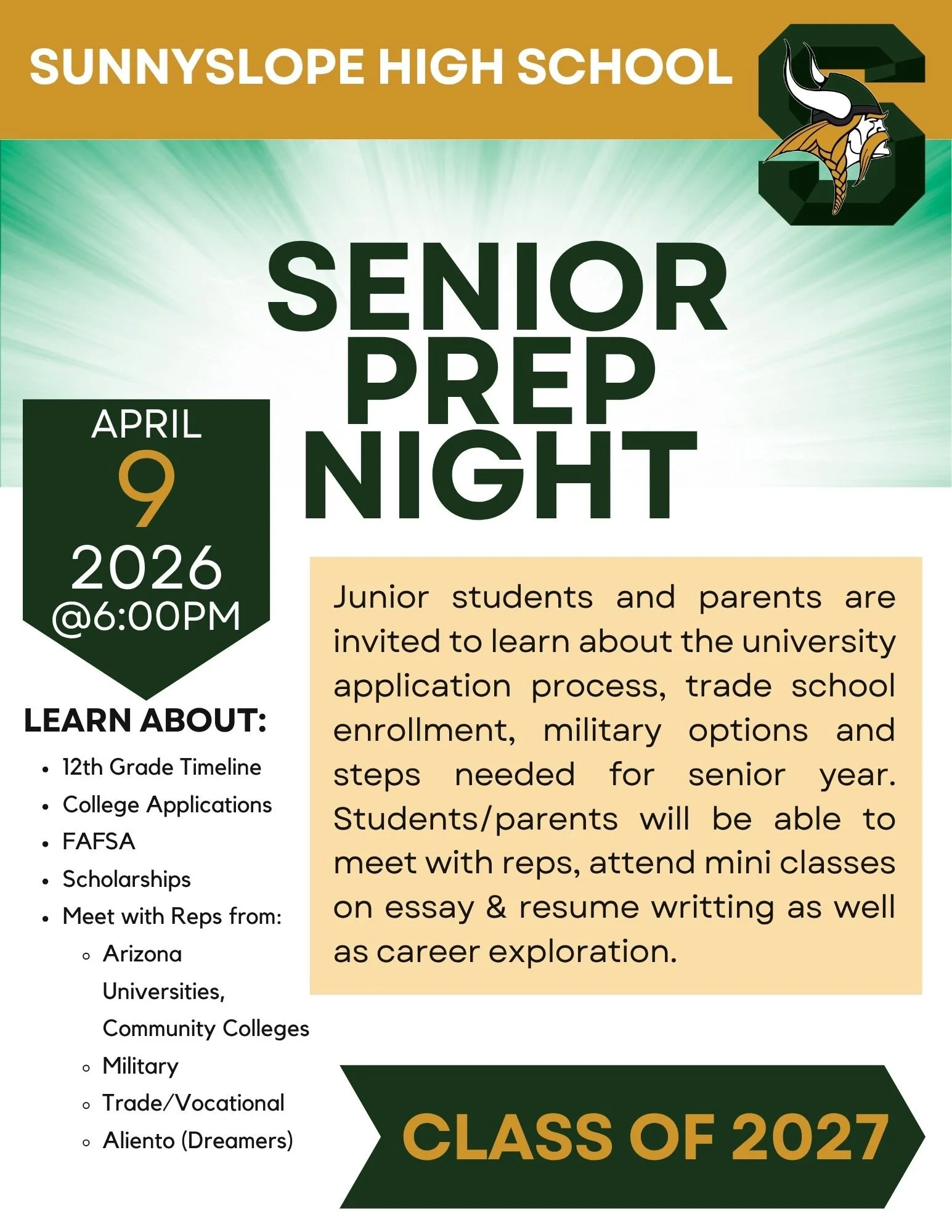 📢 ATTENTION CURRENT SUNNYSLOPE JUNIORS 📢 This meeting is for you!