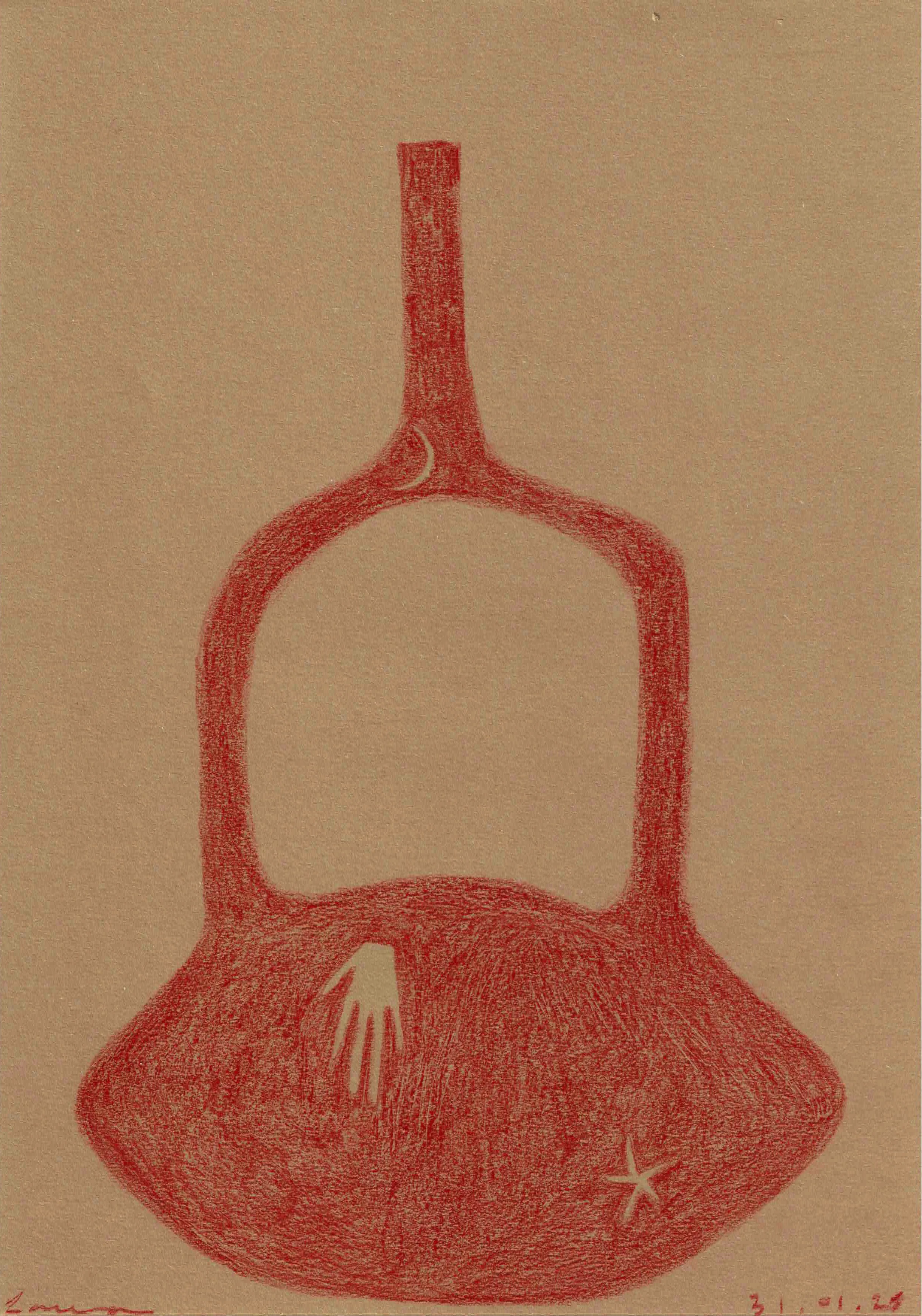 Memory of a huaco, pencil on paper, 2024