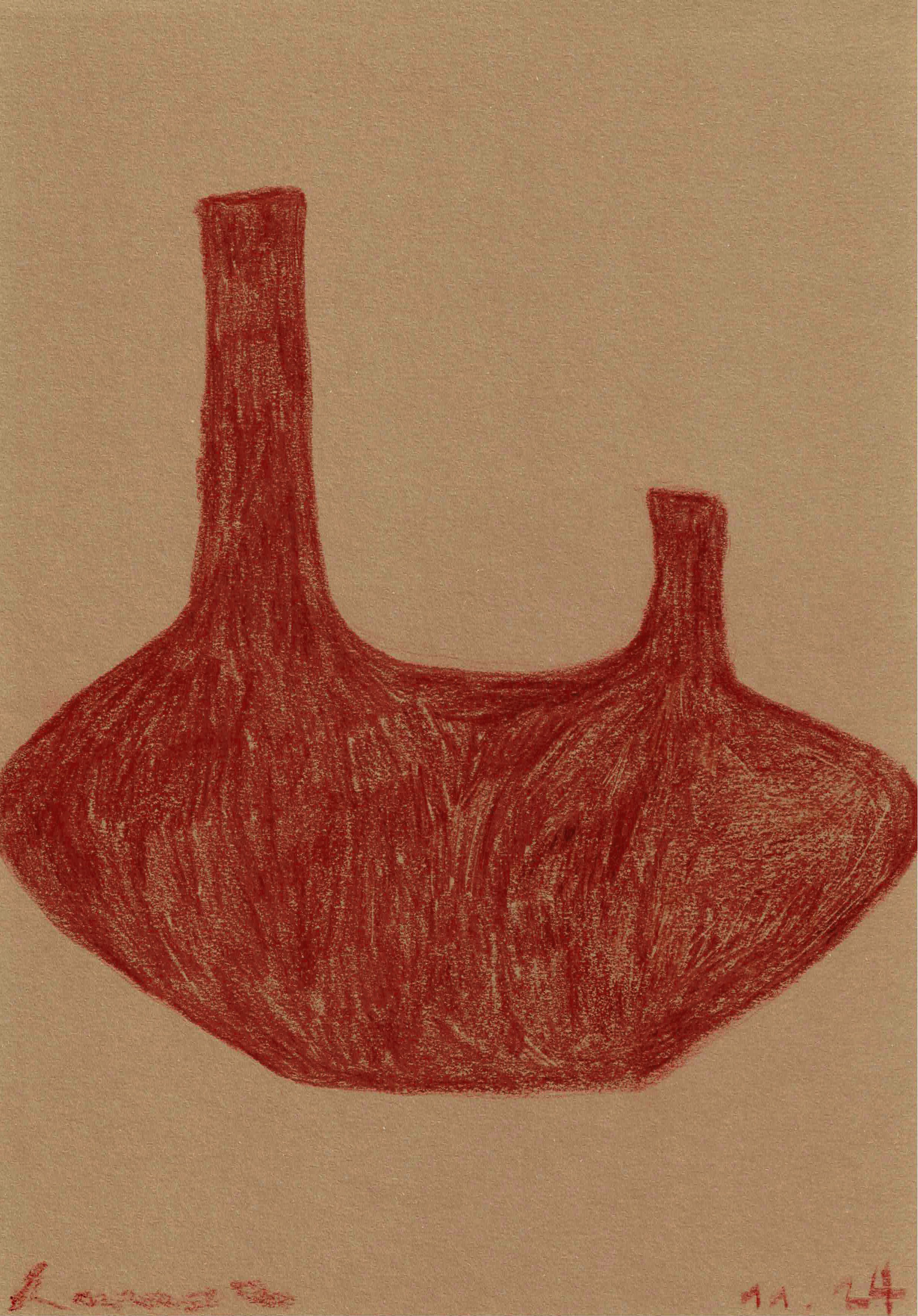 Doble botella/ double bottle, pencil on paper, 2024