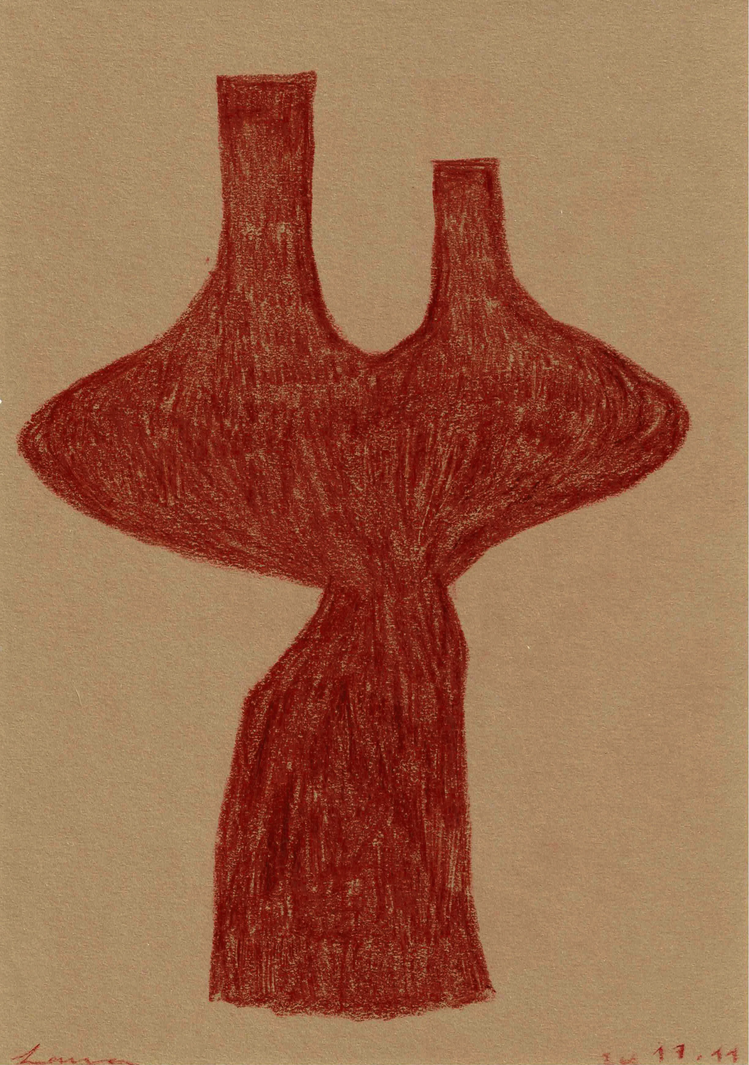 Memory of a Huaco, condor and bull, pencil on paper, 2024