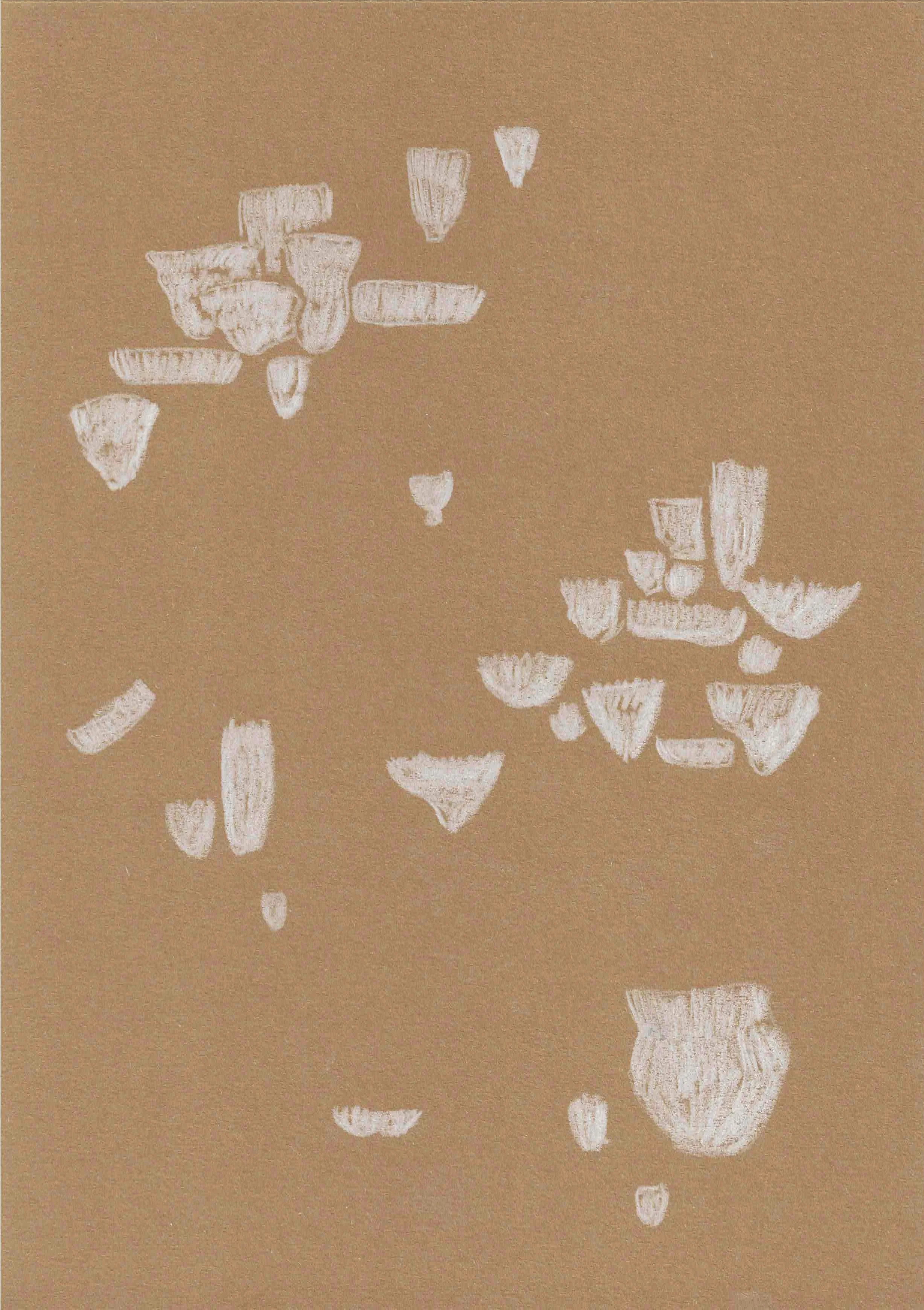 Bowls, white villages from Andalucia, pencil on paper, 2025