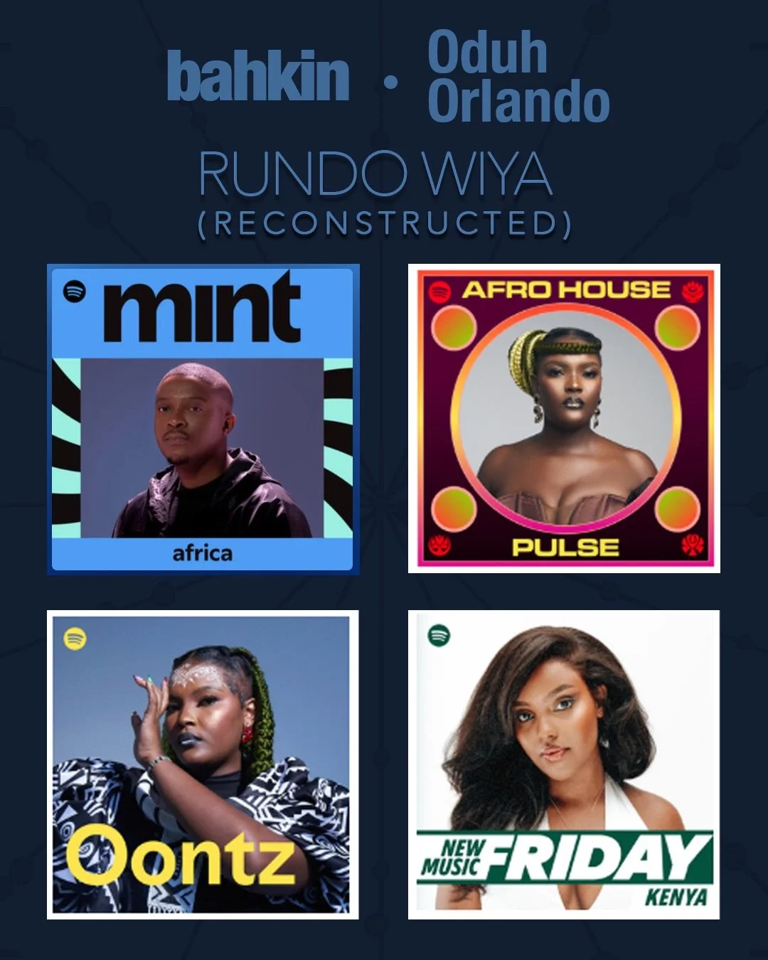 Shoutout @spotify on the editorial playlist love for Rundo Wiya (Reconstructed)

#8/50 on &lsquo;mint Africa&rsquo;, one of the biggest African dance music playlists 🙏🙇&zwj;♂️