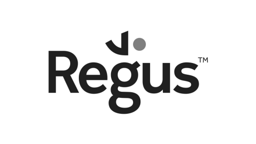 Regus logo with the text "Regus" and a small dot above the letter "g".