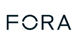 Fora logo with the word 'FORA' in black capital letters and a circular design in place of the letter 'O'.