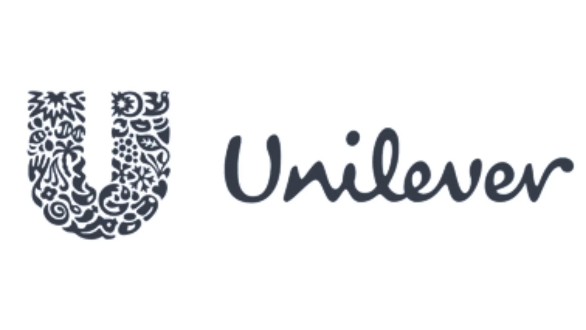 Logo with a navy blue decorative letter U next to the word 'Unilever' in cursive font.