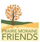 Logo for Prairie Moraine Friends featuring a stylized tree and landscape in green, orange, and beige tones.