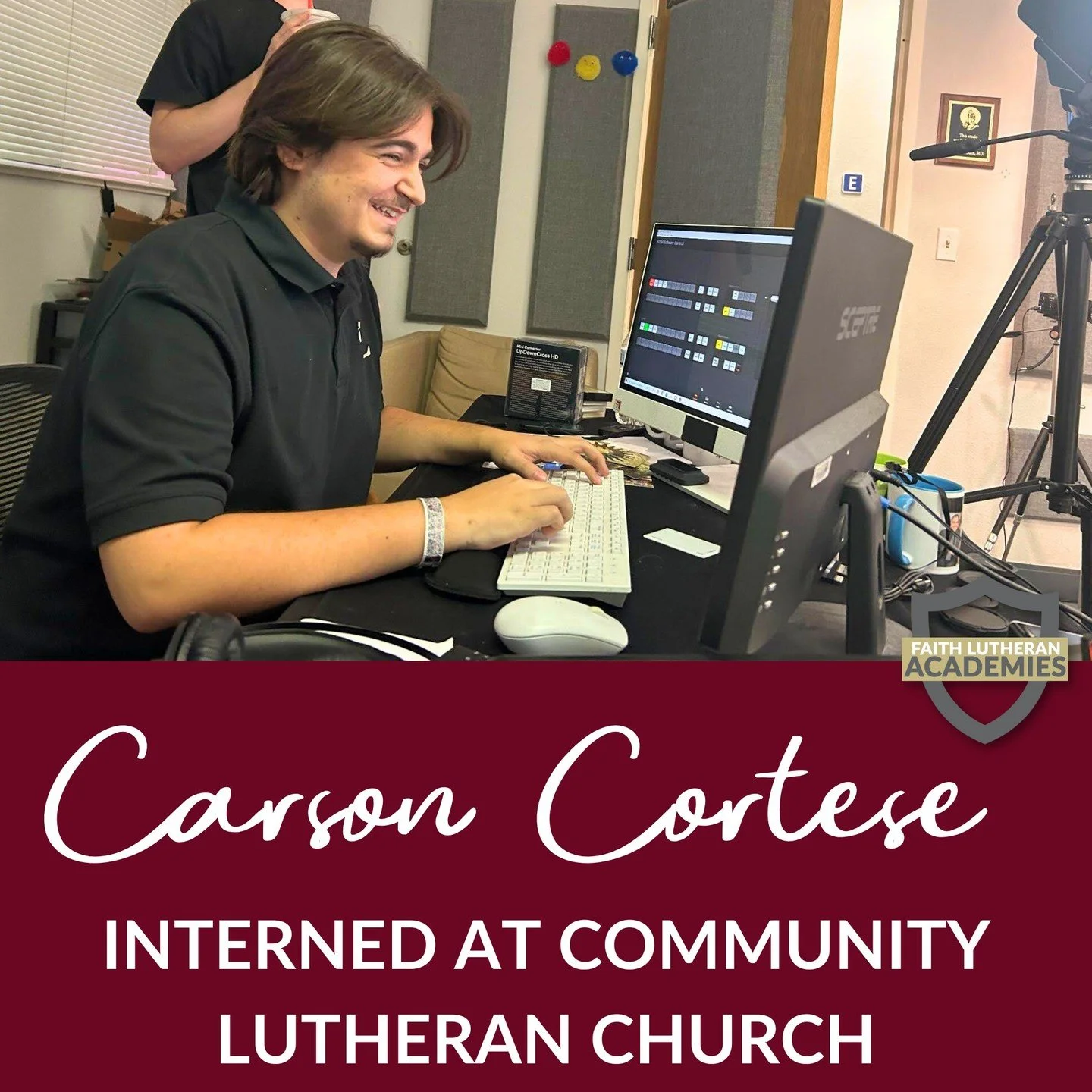 Carson Cortese ('26) recently interned at Community Lutheran Church as part of his internship within the Film &amp; Broadcasting Academy! 

Through our academies, students explore real-world opportunities that help shape their future careers, all bef
