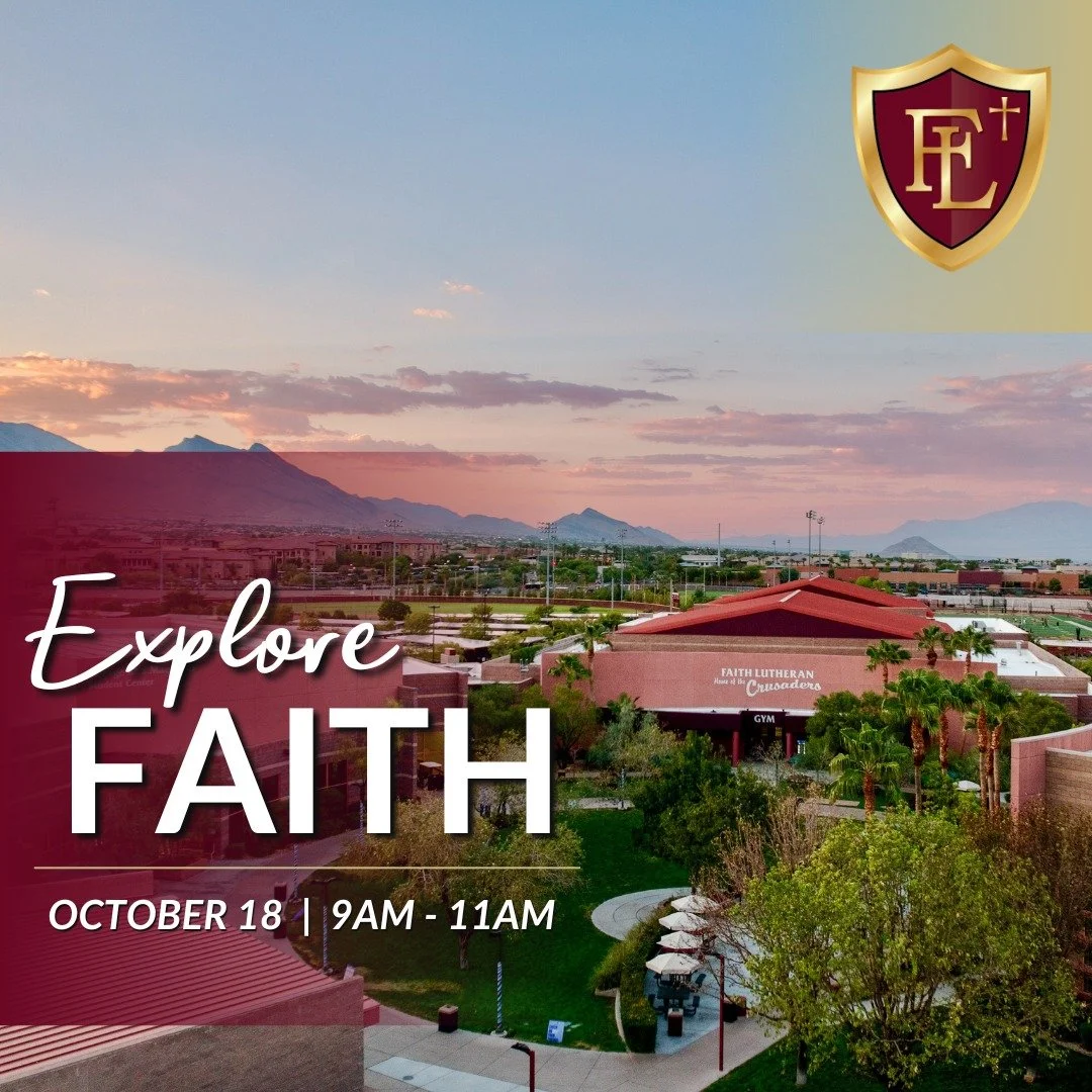 Did you know that Explore Faith is THIS SATURDAY?! 🌎 🛡️ 

Get ready to stroll our campus, meet our amazing Student Ambassadors, and see what life at Faith Lutheran is really like! From hands-on info stations to a choose-your-own-adventure experienc