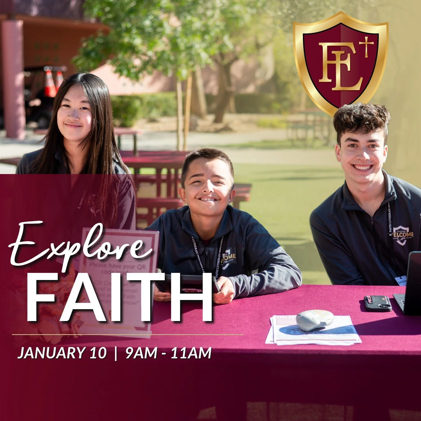 ❄️ Put your plans on ice and Explore Faith! ❄️

This weekend is your FINAL chance this year to attend an Explore Faith Open House and see what life at Faith Lutheran is all about! 🛡️ If you haven't registered yet, that is ok! All walk-ins are welcom
