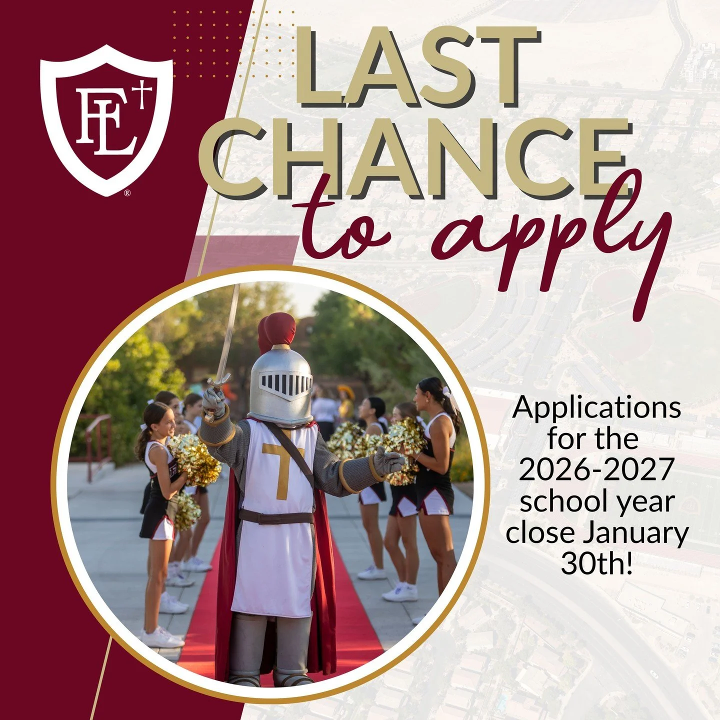 The clock is ticking! ⏳ Applications for the 2026&ndash;2027 school year close this Friday! Submit yours today by visiting our website and clicking Apply at the top of our homepage.