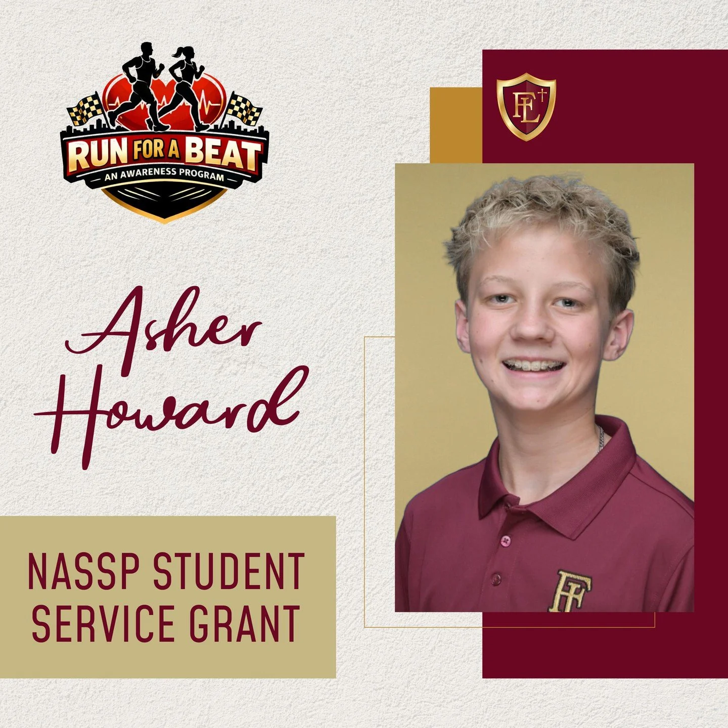 Asher Howard (&lsquo;30) was recently awarded a NASSP Student Service Grant! The NASSP Student Service Grant program is a national initiative that supports youth-led projects designed to make a lasting impact in schools and communities.

Asher&rsquo;
