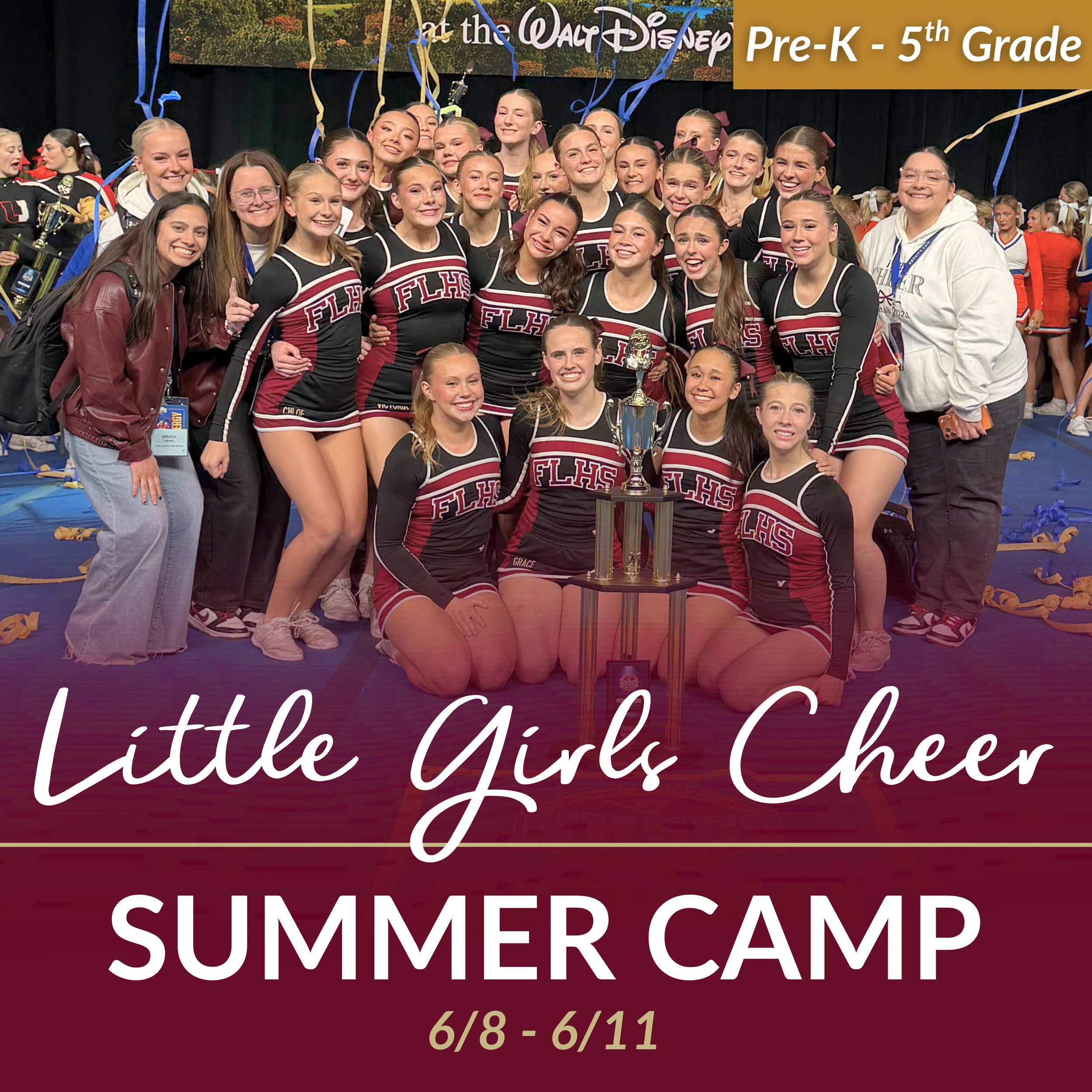 6/8 - 6/11 | Little Girls Cheer Summer Camp (Grades Pre-K - 5)
