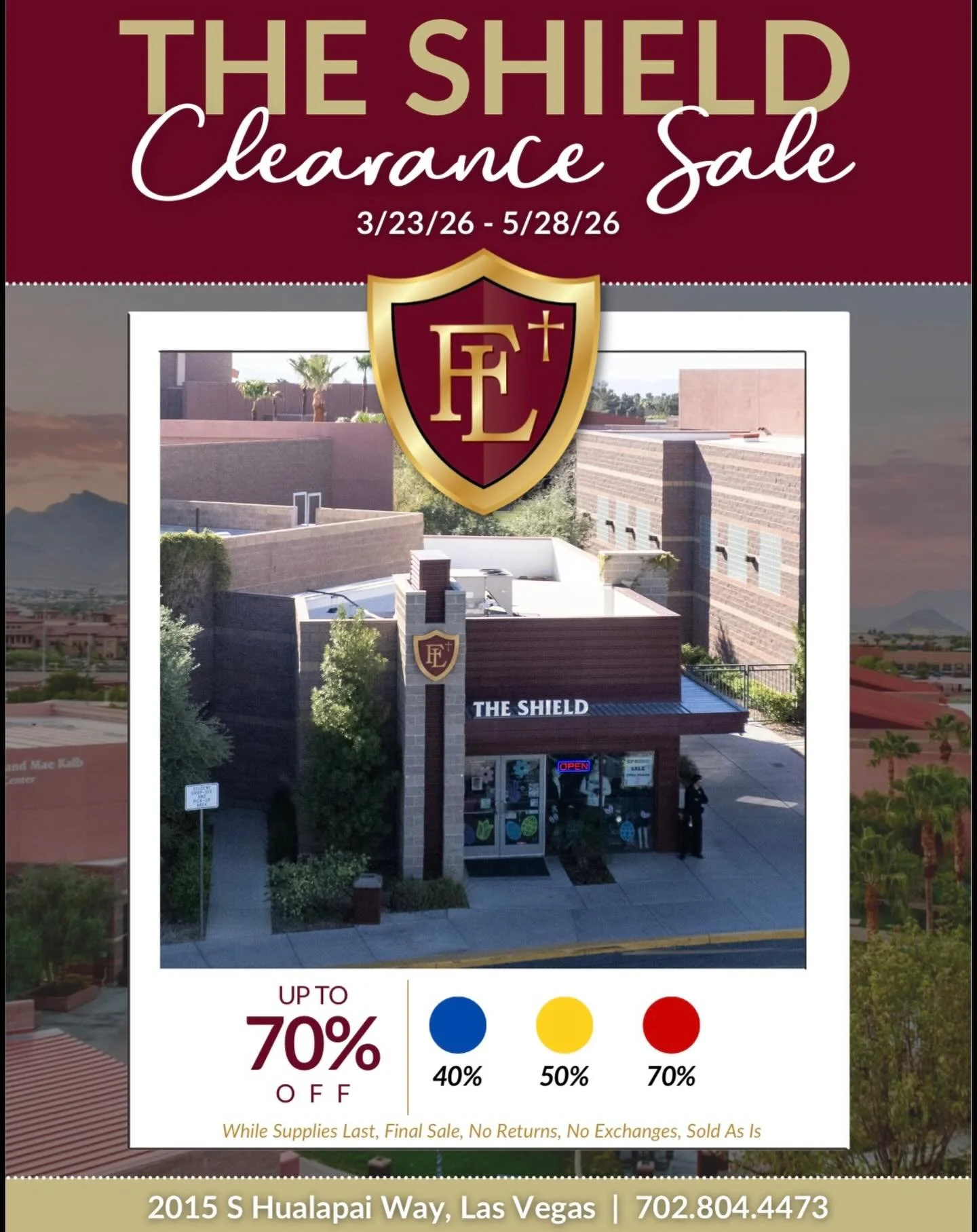 The Shield Clearance. NEW ITEMS added WEEKLY!!! 💙40% off 💛 50% off ❤️70% off!!!! Stop by and see the latest clearance items.