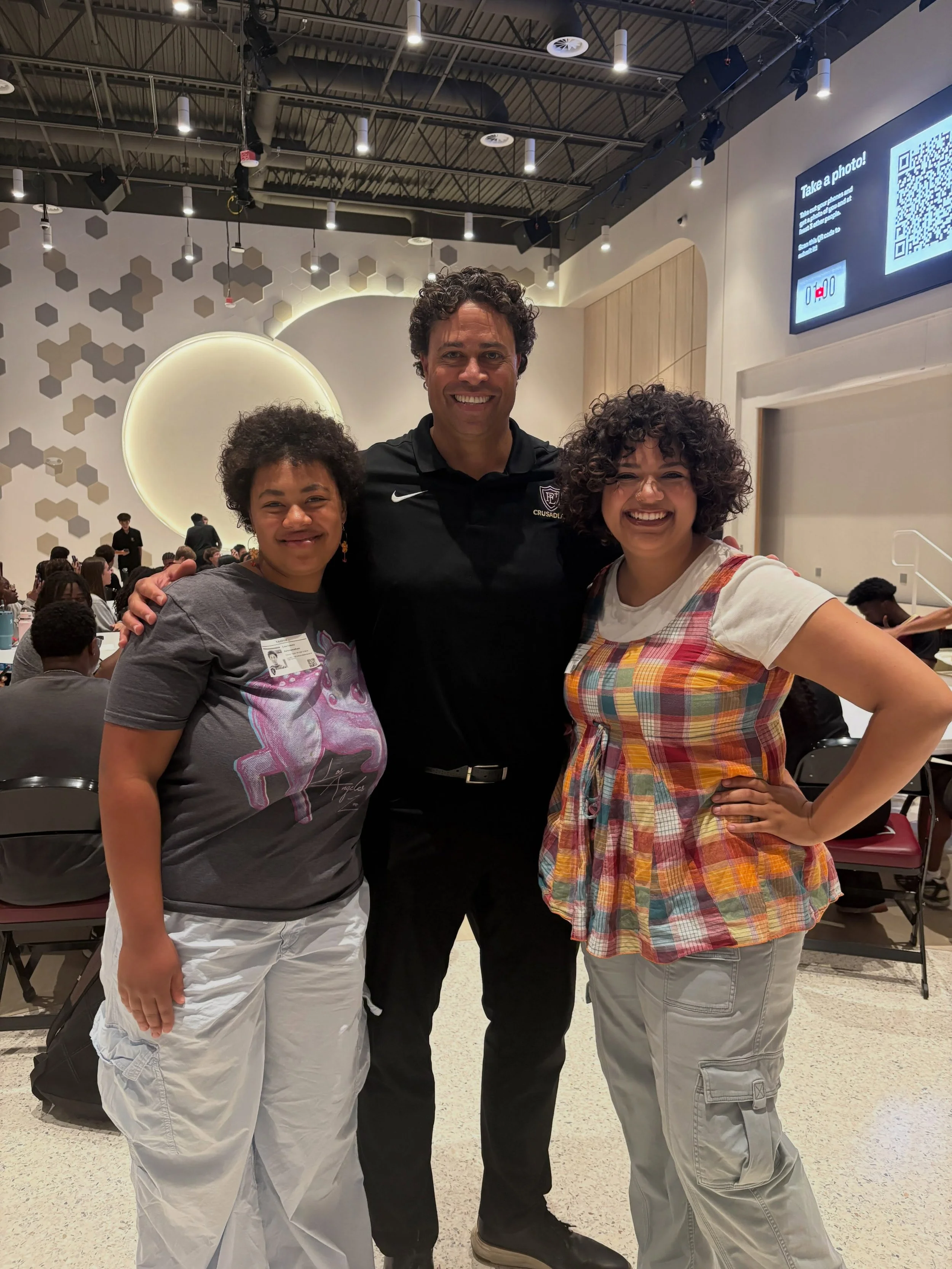 Mr. Thom with Lena Lemma &lsquo;25 &amp; Peighton Hazel &lsquo;22 were back on campus today for the BSA lunch. Lena is the founding member of Faith&rsquo;s BSA and served as president for 3 years. Peighton recently graduated from Northwestern with a 