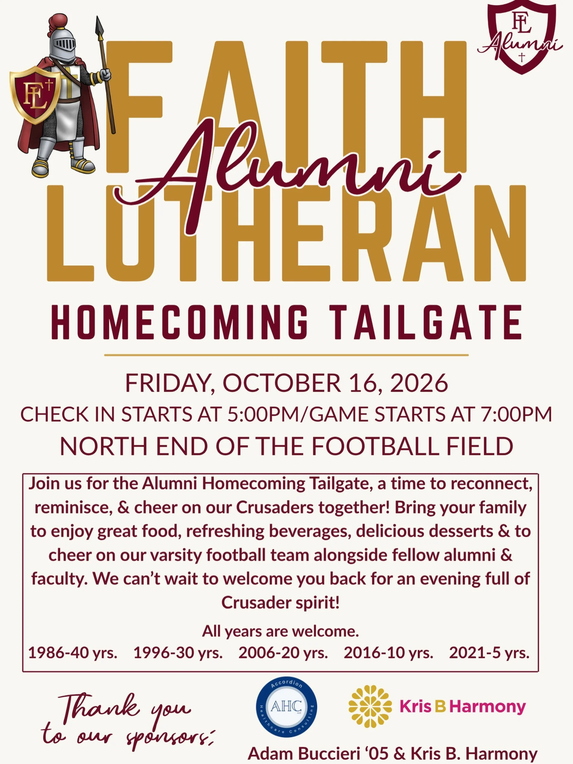 Have you signed up yet? Come cheer on our Crusaders and visit with faculty, staff, and fellow classmates! Link to register for this FREE event is in our bio.