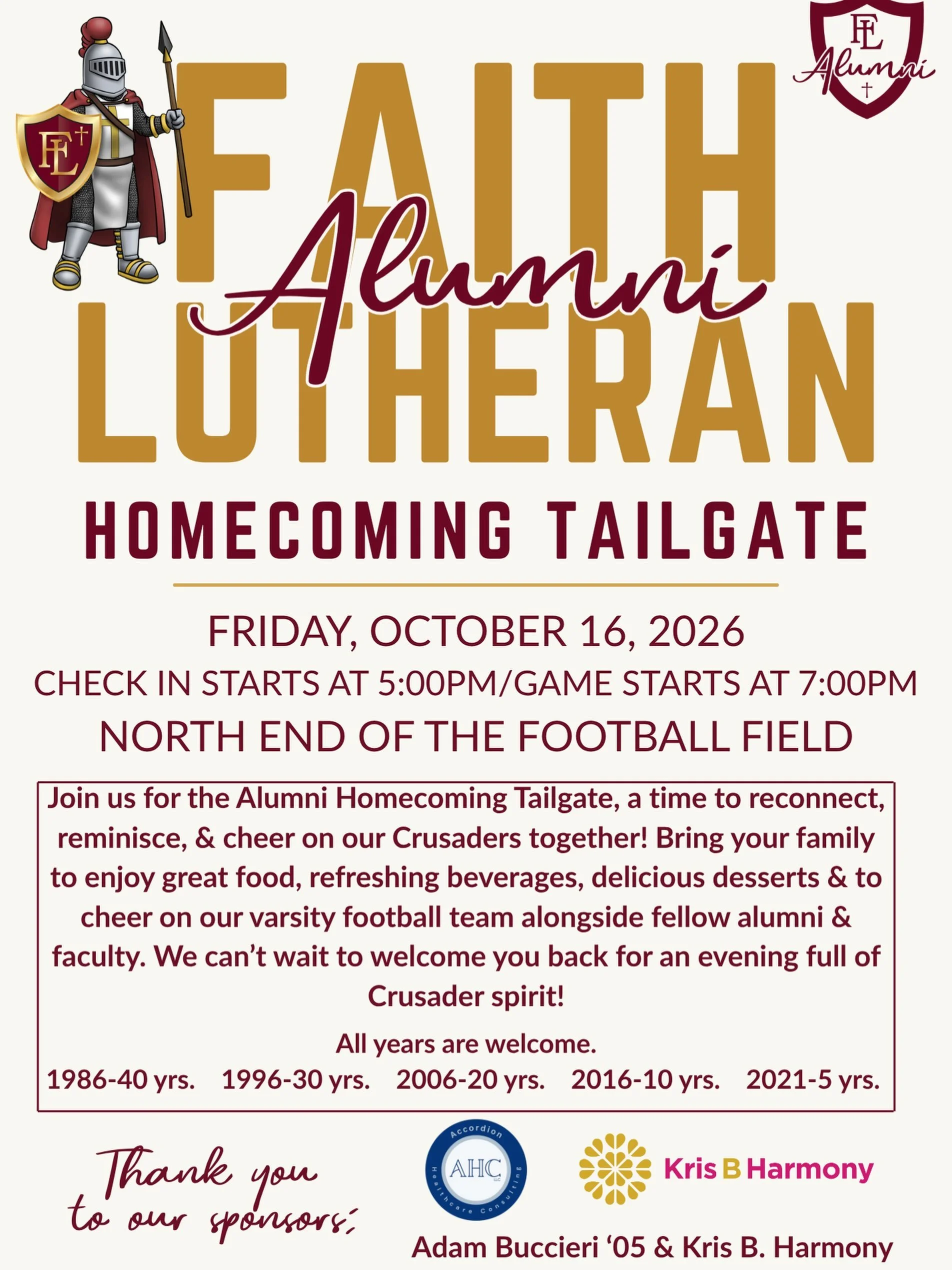 Have you registered for the tailgate?! Link is in our bio or visit www.faithlutheranlv.org