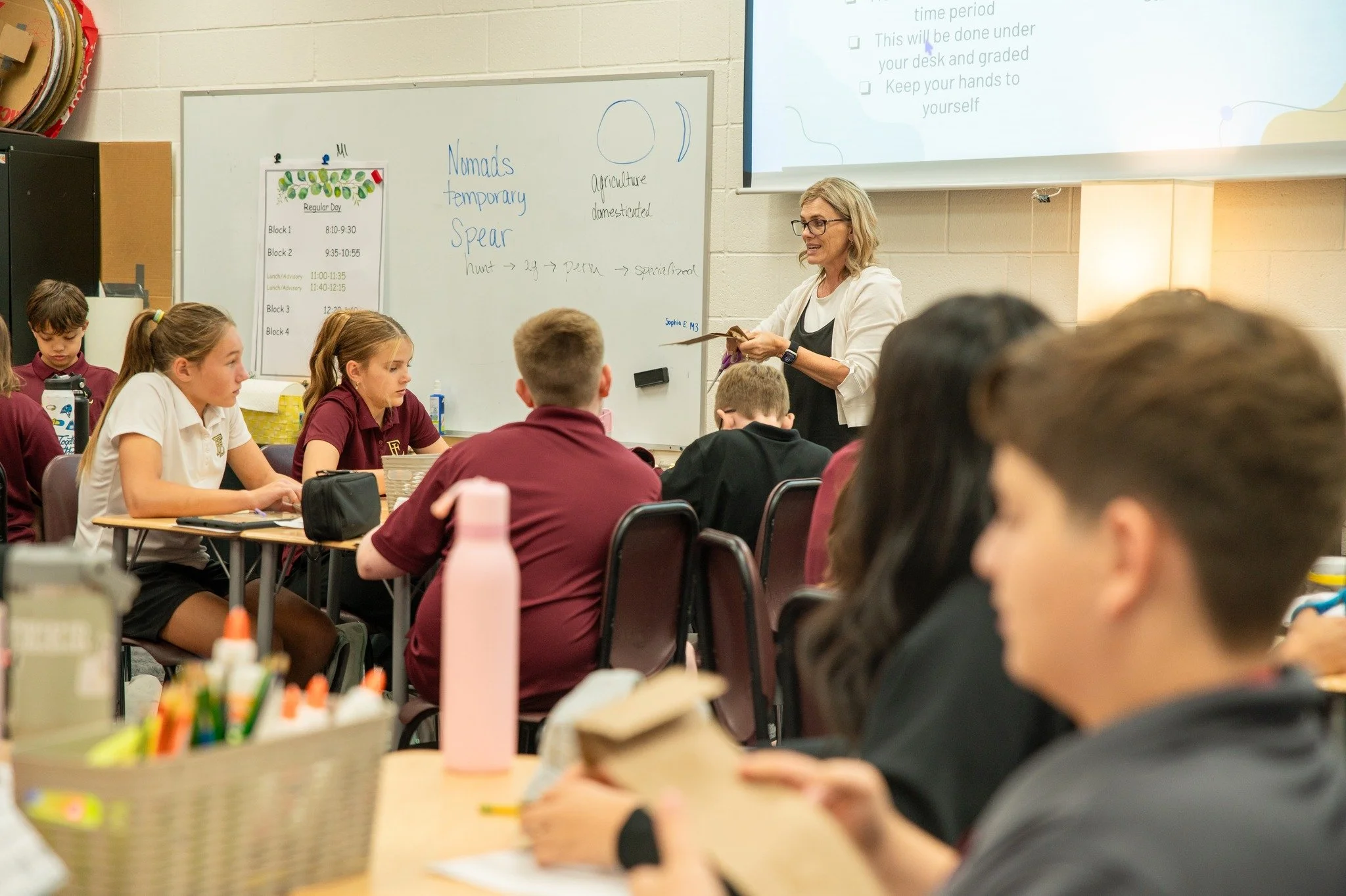History came to life in Mrs. Laswell's 6th grade Ancient Civilizations class! 🪨🎨

While learning about early cave people, students created their own cave paintings with a little help from their classroom "caves!"

With the lights dimmed a