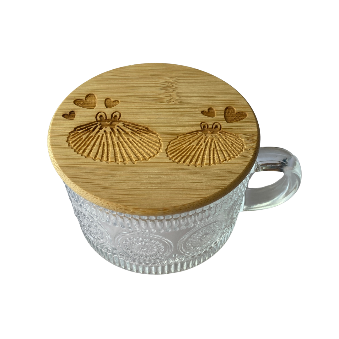 Opihi Glass Tea Cups w/ Cover