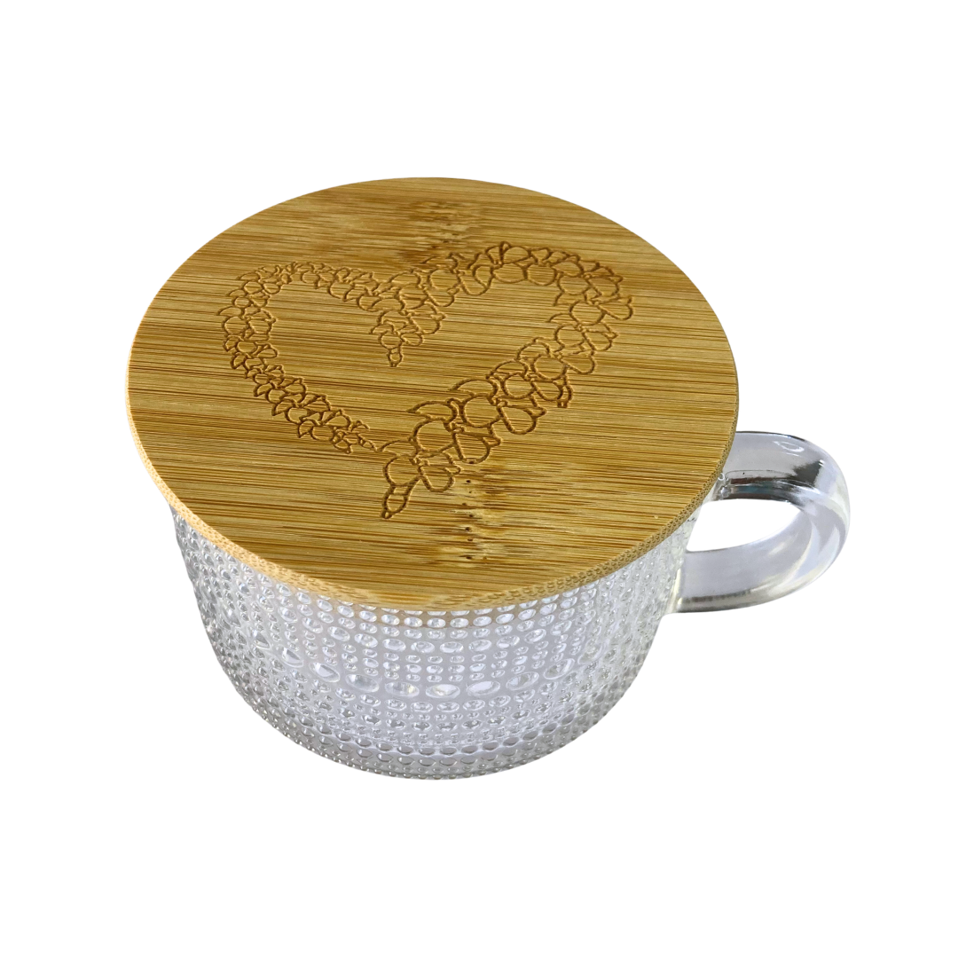 Puakenikeni Glass Tea Cups w/ Cover
