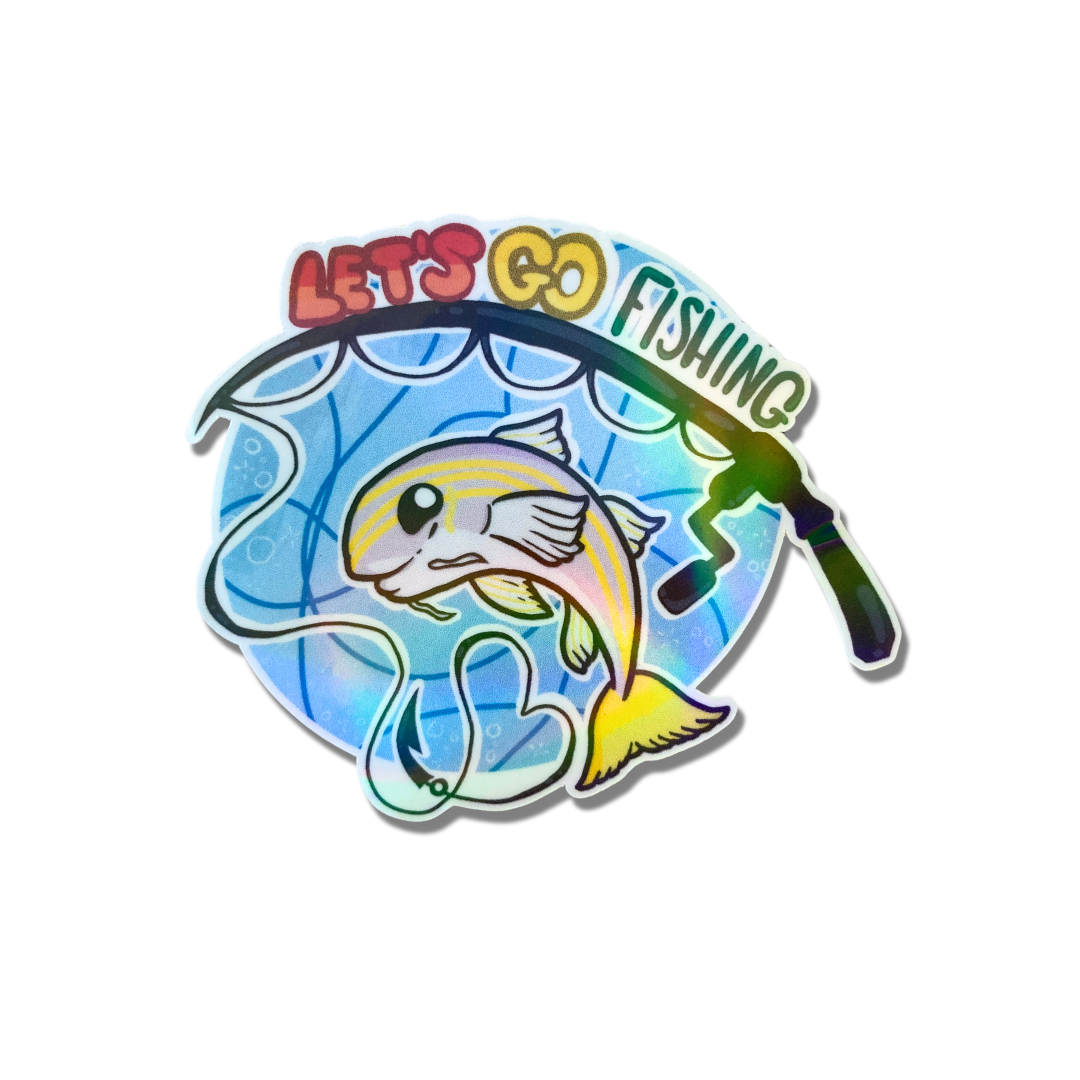 "Let's Go Fishing" Sticker