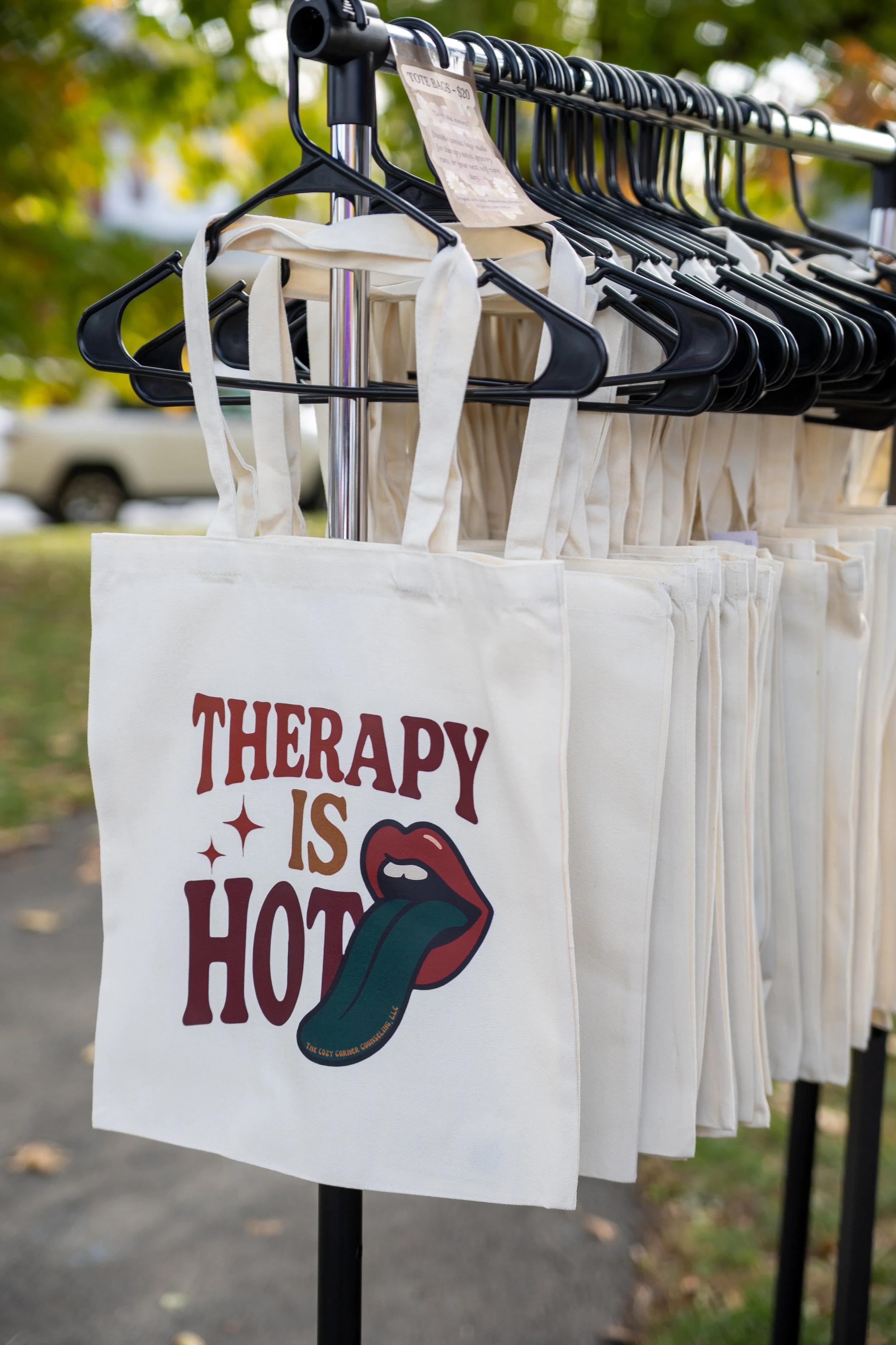 "Therapy is Hot" Canvas Tote Bag